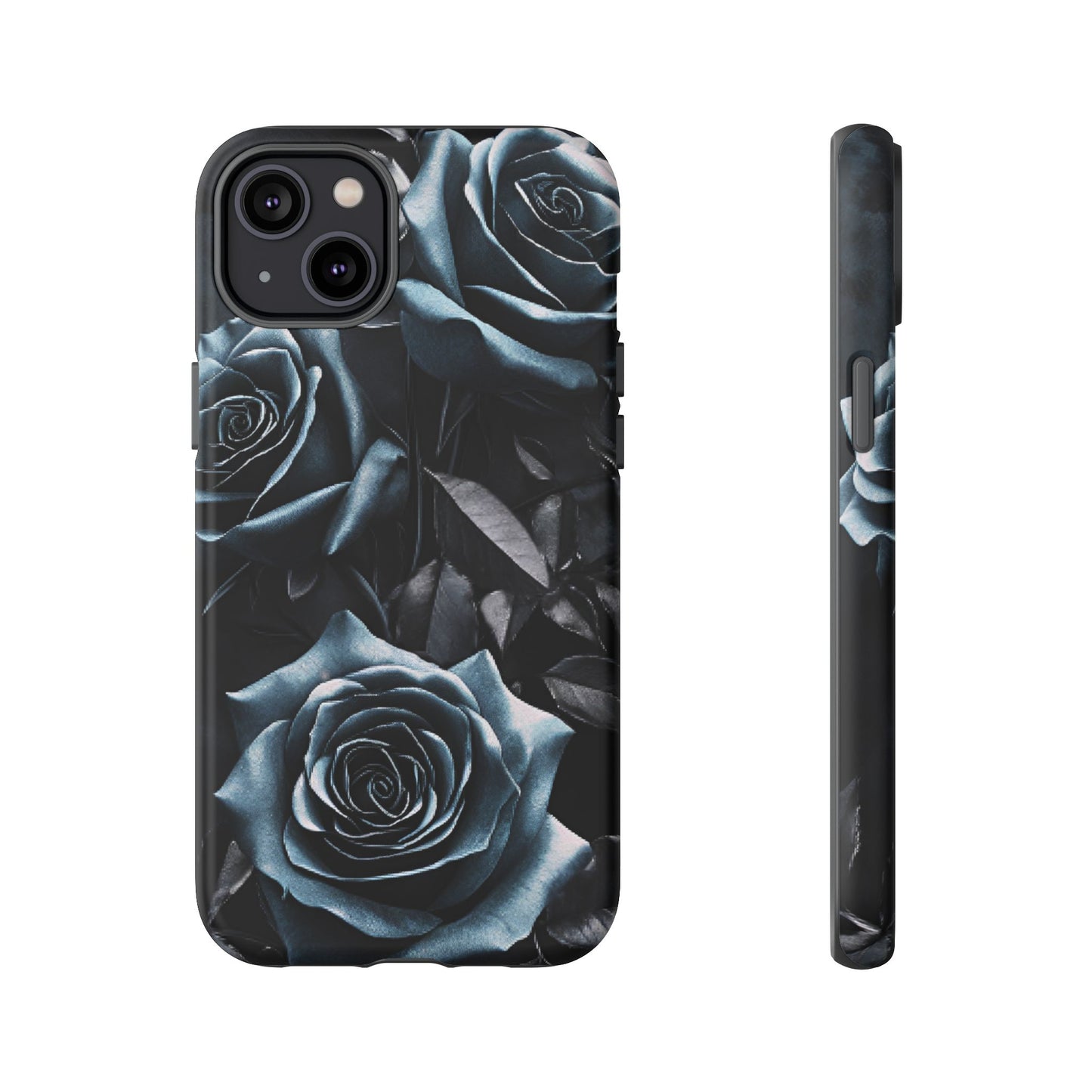 Black and Blue Roses Phone Case - Dark and Moody Gothic Flower Phone Cases - iPhone 16 15 14 13 12 11, Samsung Galaxy & Google Pixel Phone Covers