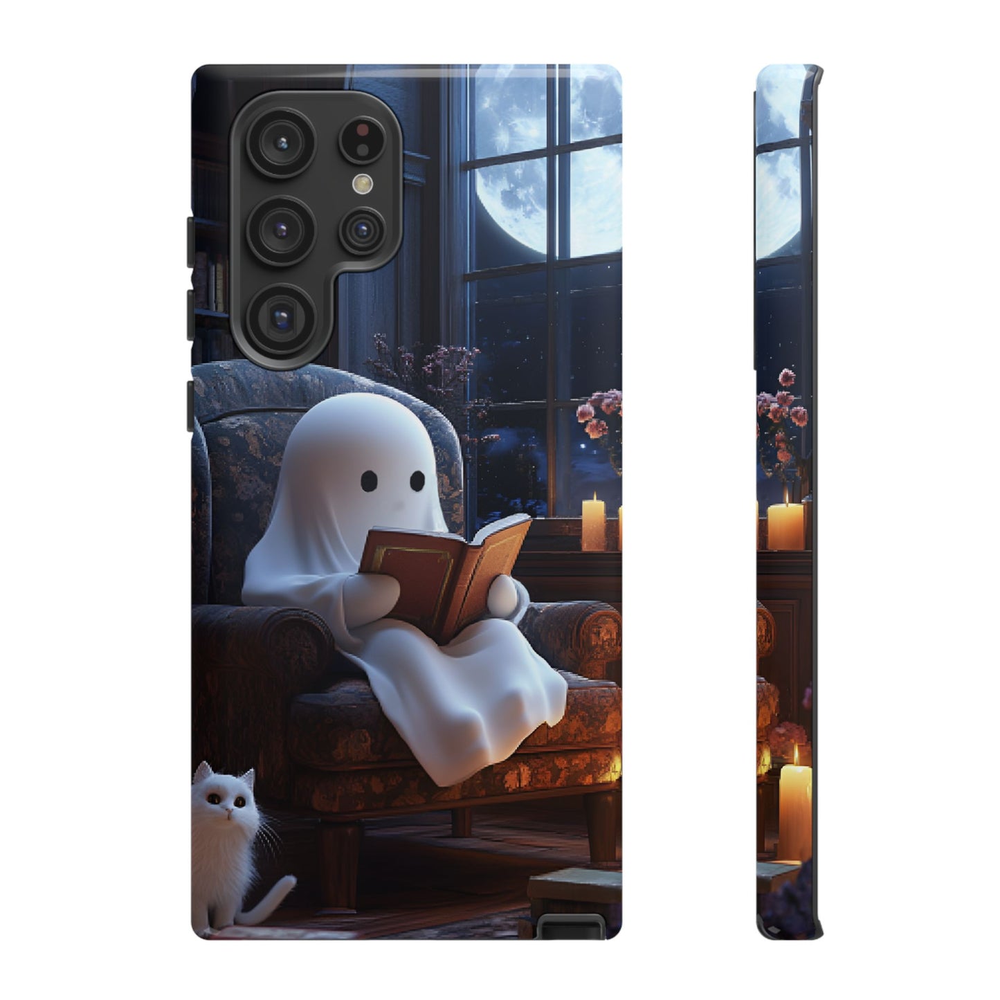 Ghost Reading Book Phone Case - Bookish Halloween Phone Cases for iPhone 16 15 14 13 12 11, Samsung Galaxy & Google Pixel