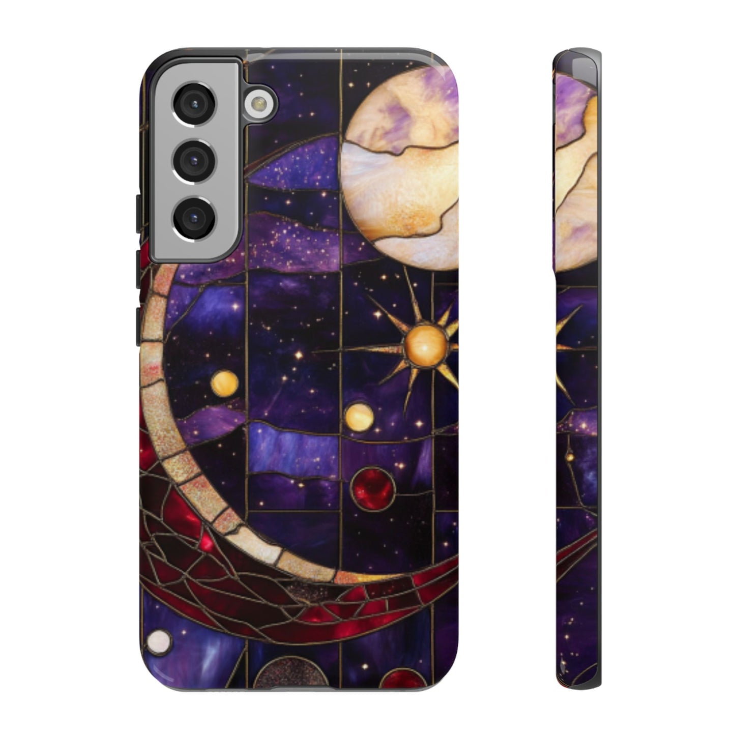 Celestial Stained Glass Phone Case - iPhone 16 15 14 13 12 11, Samsung Galaxy & Google Pixel Phone Covers