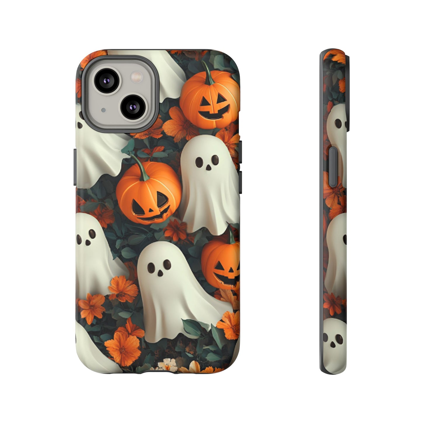 Halloween Ghosts and Pumpkins Phone Case - Spooky and Cute Phone Cases for iPhone 16 15 14 13 12 11, Samsung Galaxy & Google Pixel Phone Covers