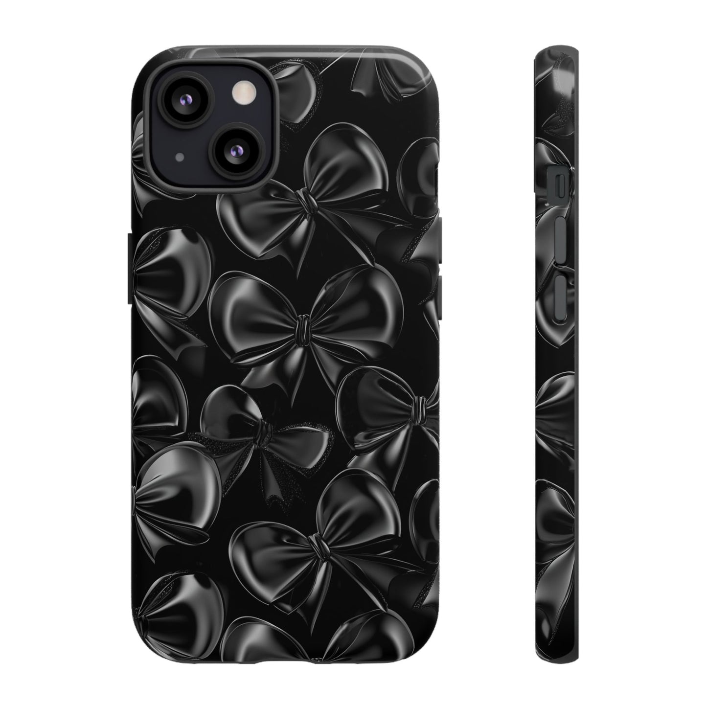 Black Bow Phone Case - Gothic Dark Coquette Phone Cover - iPhone 16 15 14 13 12 11, Samsung Galaxy & Google Pixel Phone Covers