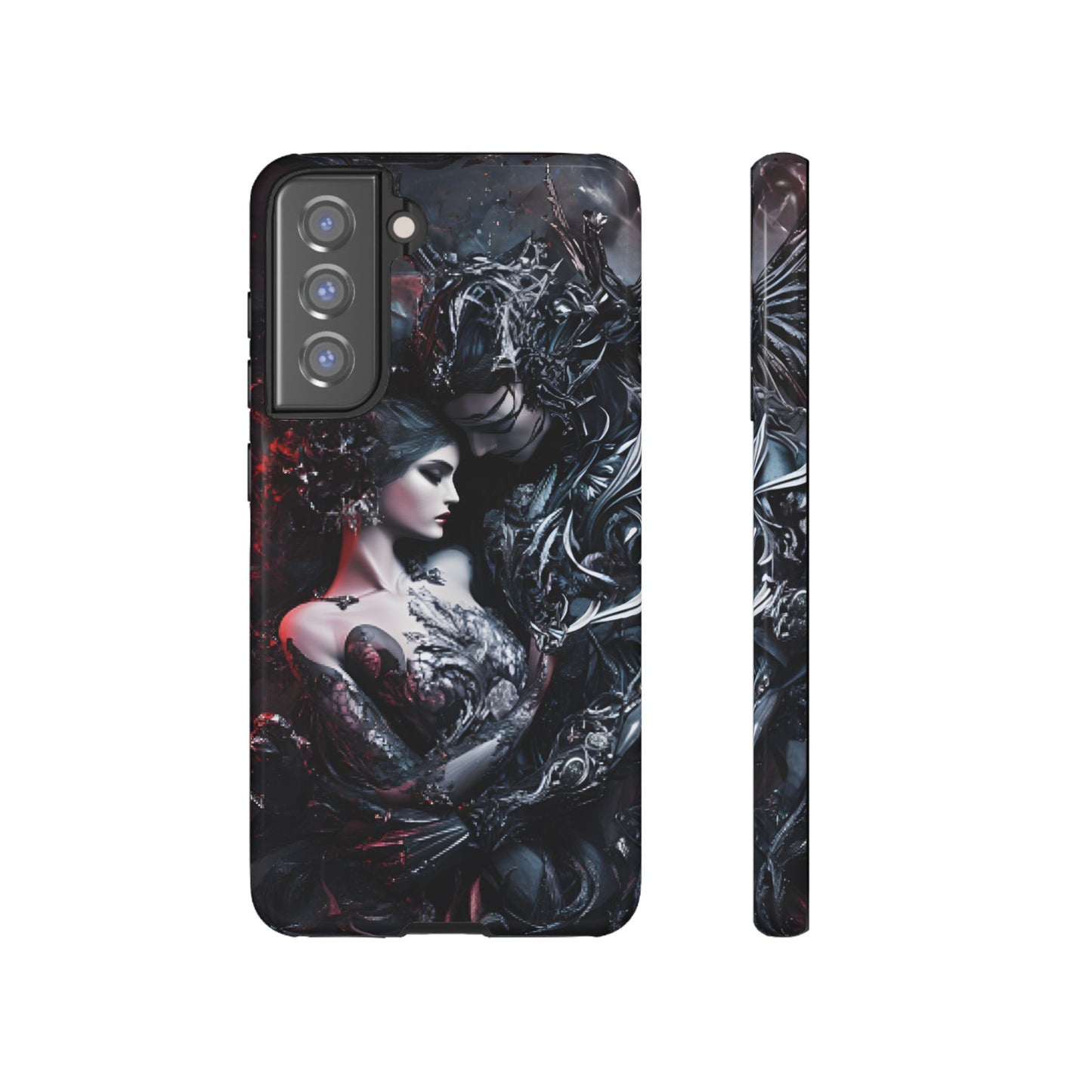 Gothic Couple Phone Case - Victorian Goth Valentine's Day Phone Cases for iPhone 16 15 14 13 12 11, Samsung Galaxy & Google Pixel