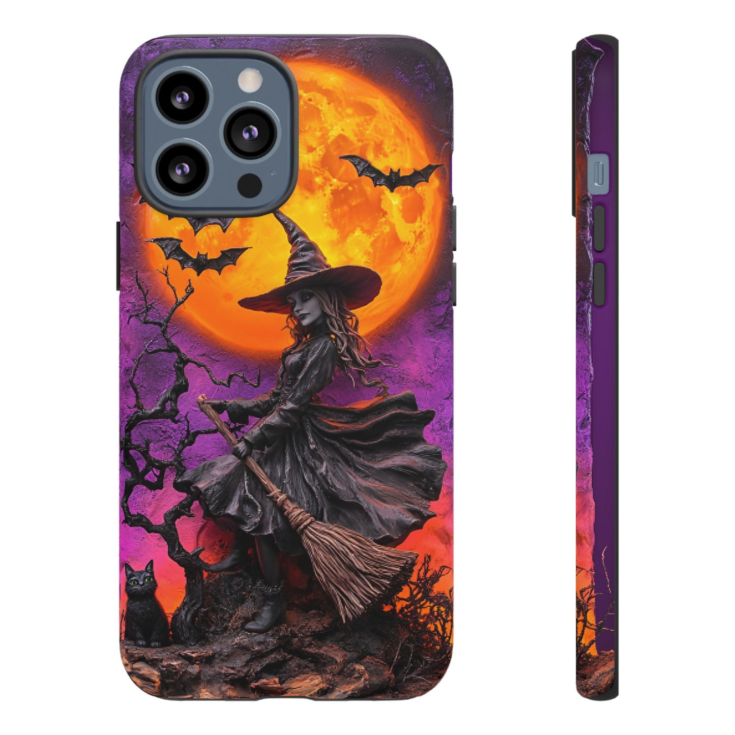 Witch and Bats Phone Case - Witchy Halloween Phone Cases - iPhone 16 15 14 13 12 11, Samsung Galaxy & Google Pixel Phone Covers