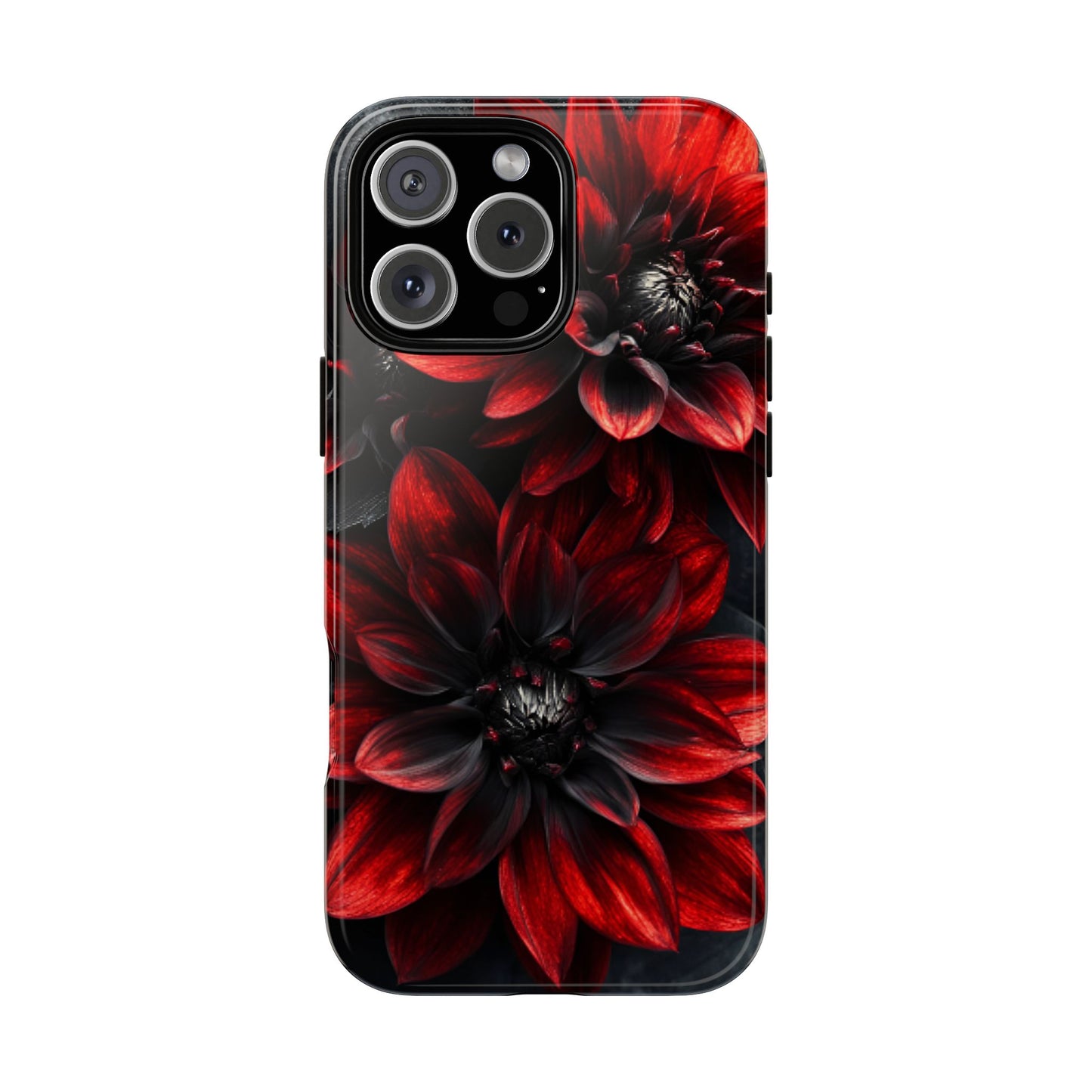 Black and Red Flower Phone Case - Gothic Dark Floral Phone Cases - iPhone 16 15 14 13 12 11, Samsung Galaxy & Google Pixel Phone Covers - Boo and Bewear