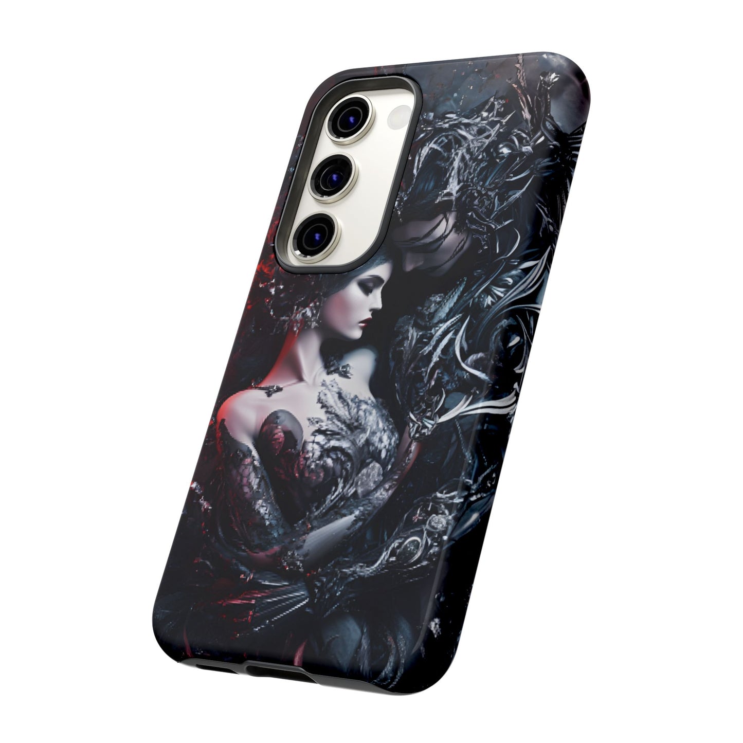 Gothic Couple Phone Case - Victorian Goth Valentine's Day Phone Cases for iPhone 16 15 14 13 12 11, Samsung Galaxy & Google Pixel