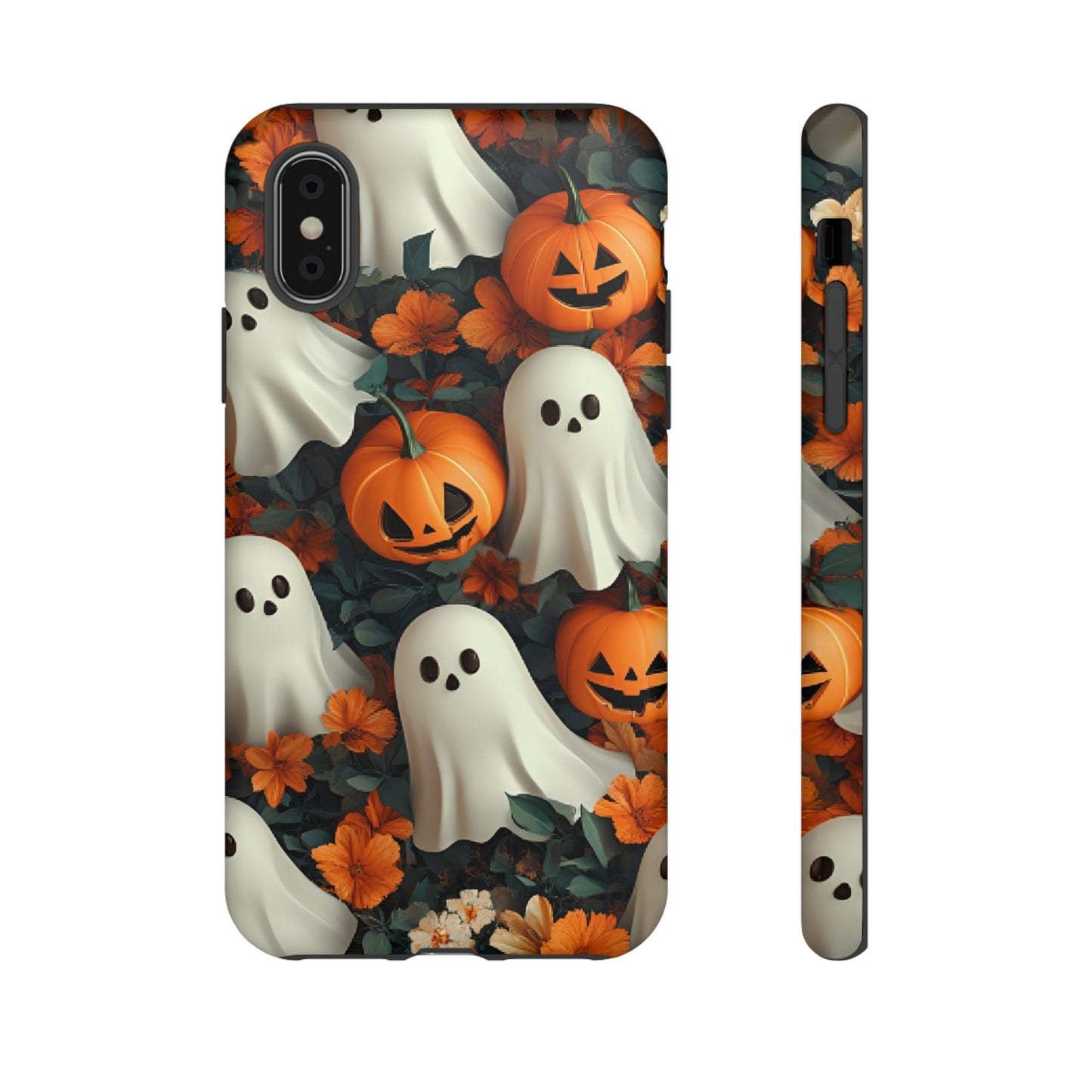 Halloween Ghosts and Pumpkins Phone Case - Spooky and Cute Phone Cases - iPhone 16 15 14 13 12 11, Samsung Galaxy & Google Pixel Phone Covers - Boo and Bewear