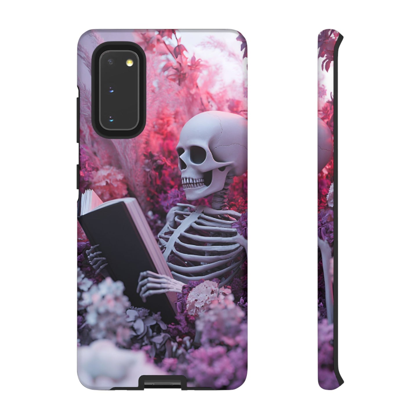 Bookish Skeleton Phone Case - Spooky Floral Halloween Phone Cases for Phone 16 15 14 13 12 11, Samsung Galaxy & Google Pixel