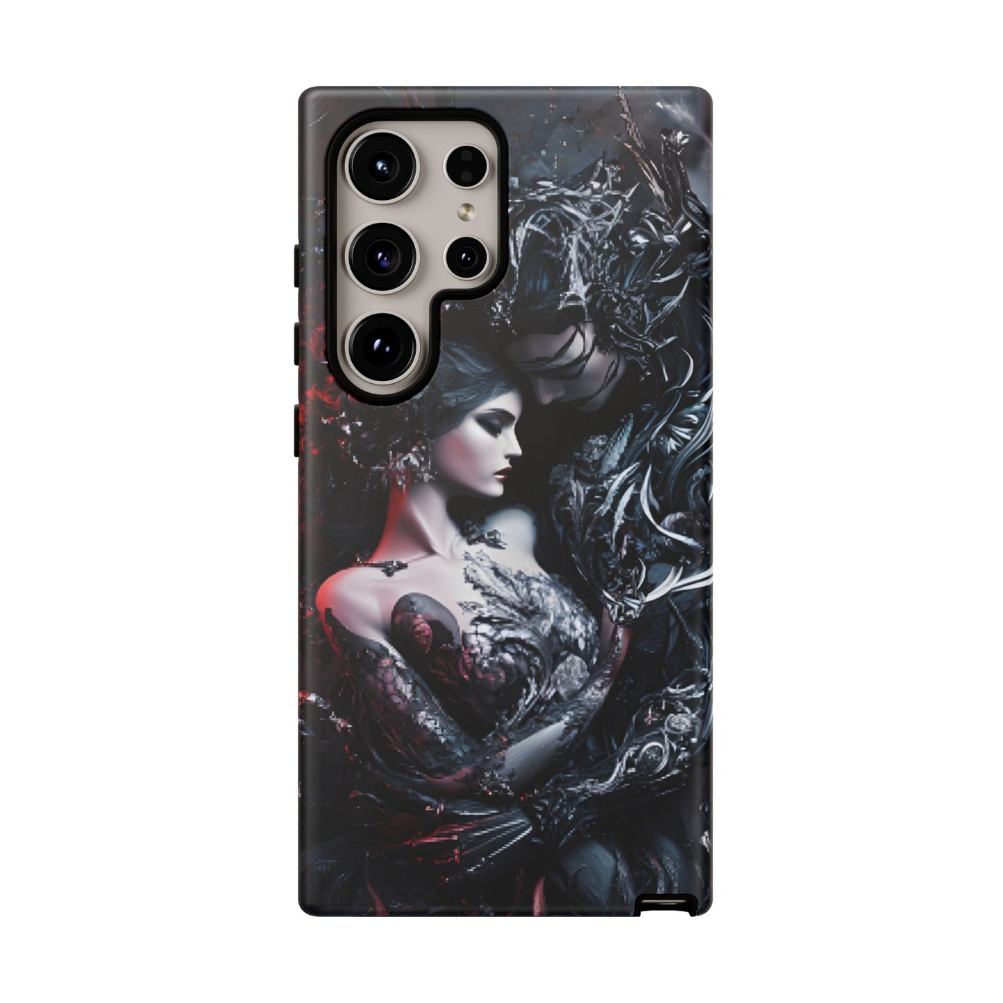 Gothic Couple Phone Case - Victorian Goth Valentine's Day Phone Cases for iPhone 16 15 14 13 12 11, Samsung Galaxy & Google Pixel