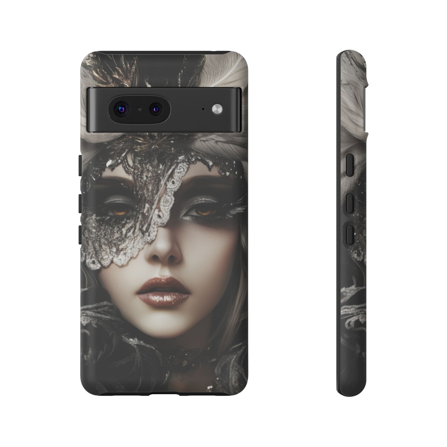 Goth Phone Case with Aesthetic Woman - iPhone 16 15 14 13 12 11, Samsung Galaxy & Google Pixel Phone Covers