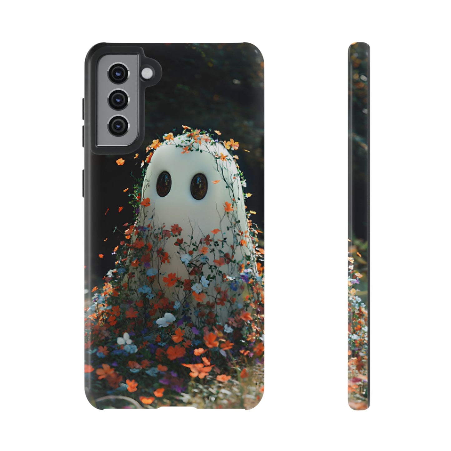 Floral Ghost Phone Case for iPhone 16 15 14 13 12 11, Samsung Galaxy & Google Pixel