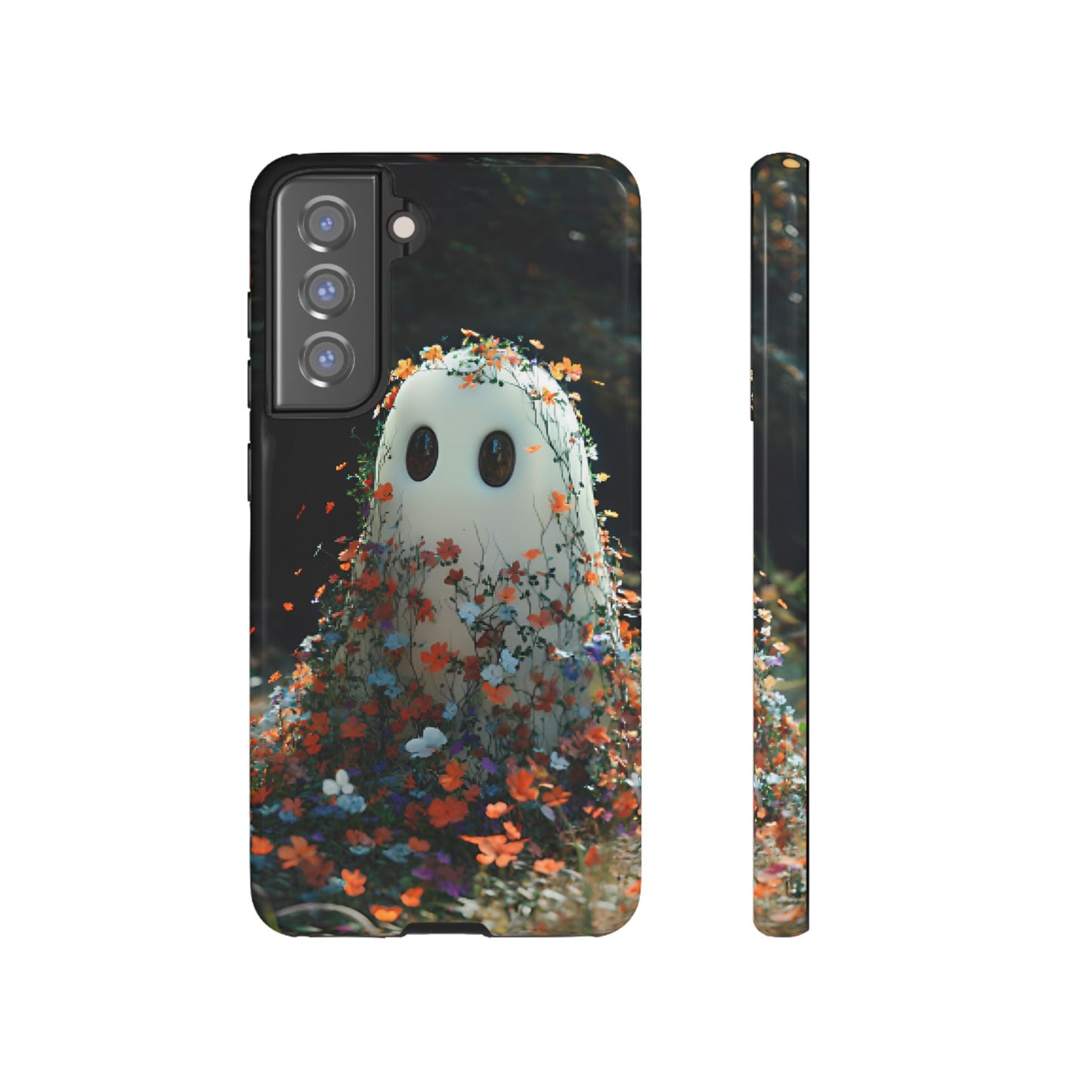 Floral Ghost Phone Case for iPhone 16 15 14 13 12 11, Samsung Galaxy & Google Pixel