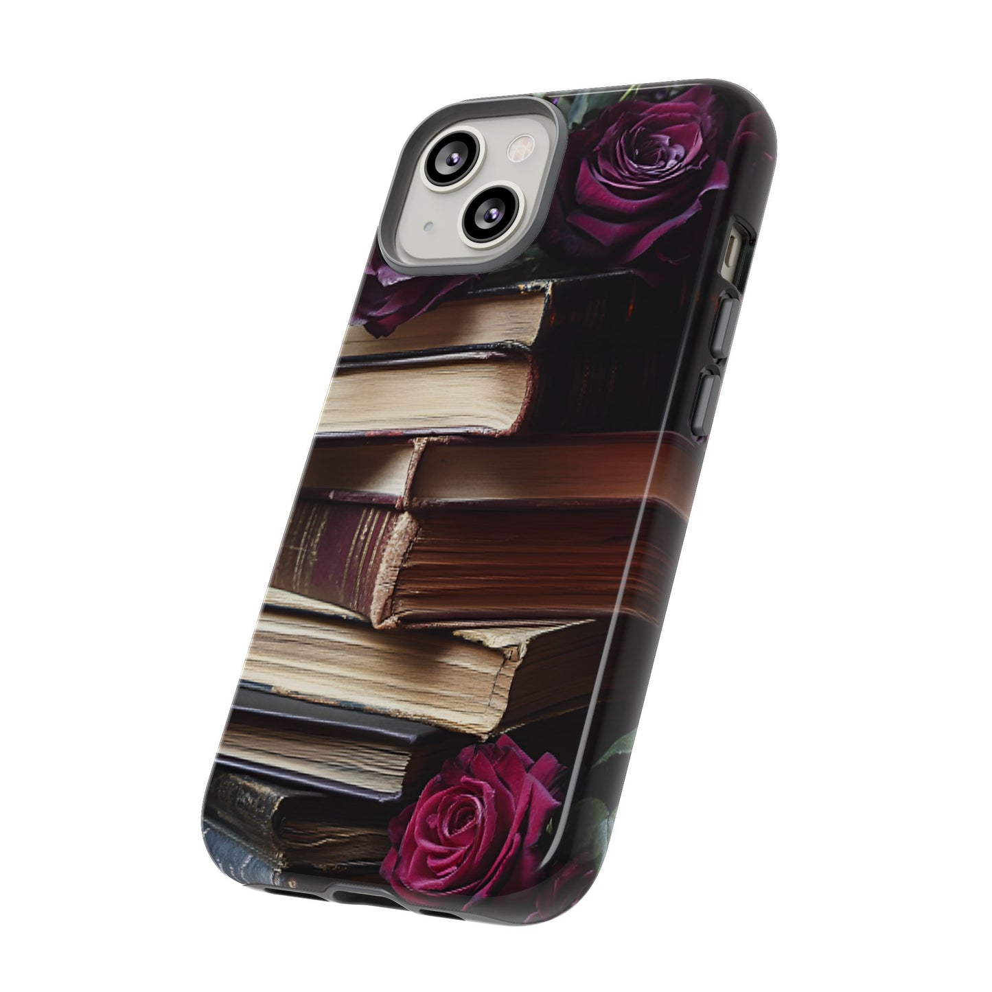 Books and Roses Phone Case - Bookish Dark Academia Phone Cover - iPhone 16 15 14 13 12 11, Samsung Galaxy & Google Pixel Phone Covers