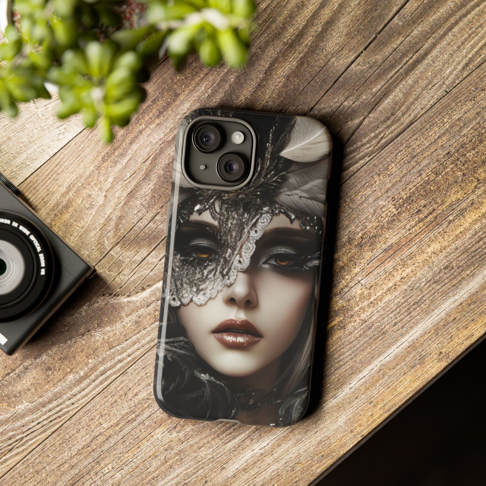 Goth Phone Case with Aesthetic Woman - iPhone 16 15 14 13 12 11, Samsung Galaxy & Google Pixel Phone Covers - Boo and Bewear