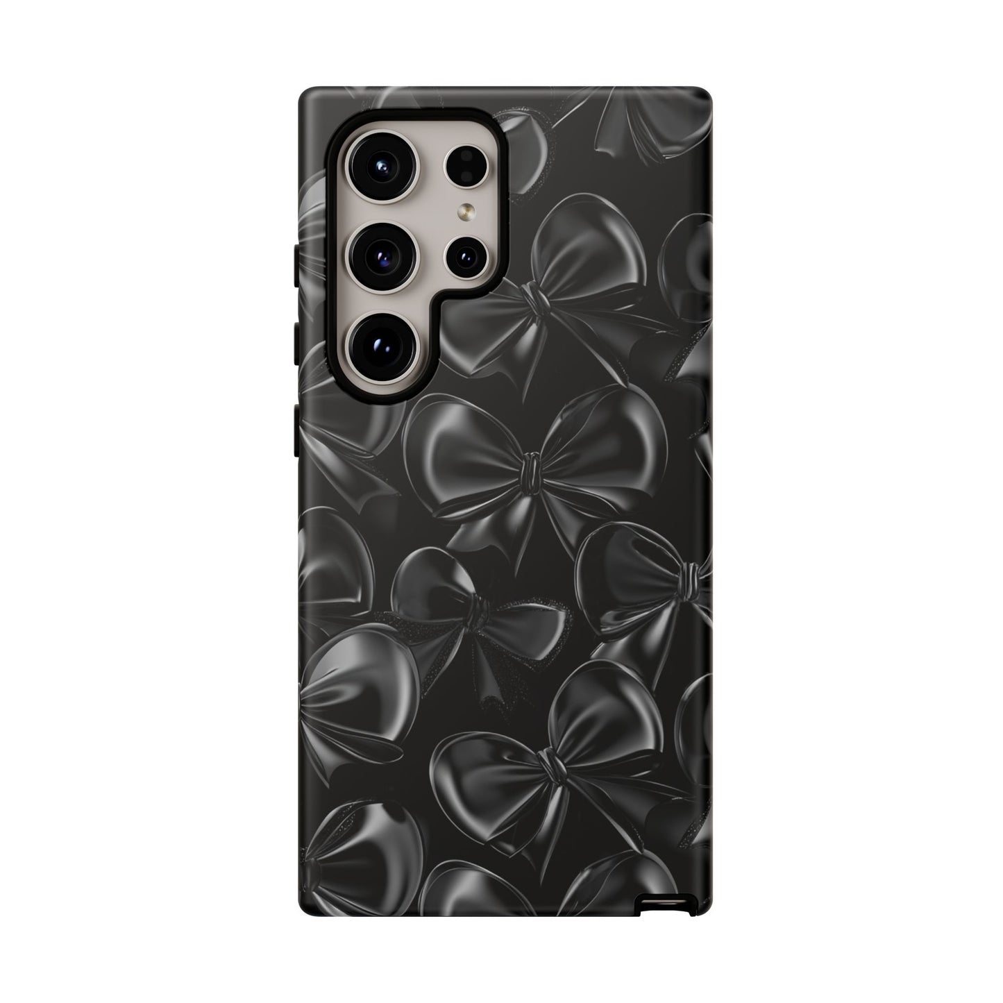 Black Bow Phone Case - Gothic Dark Coquette Phone Cover - iPhone 16 15 14 13 12 11, Samsung Galaxy & Google Pixel Phone Covers