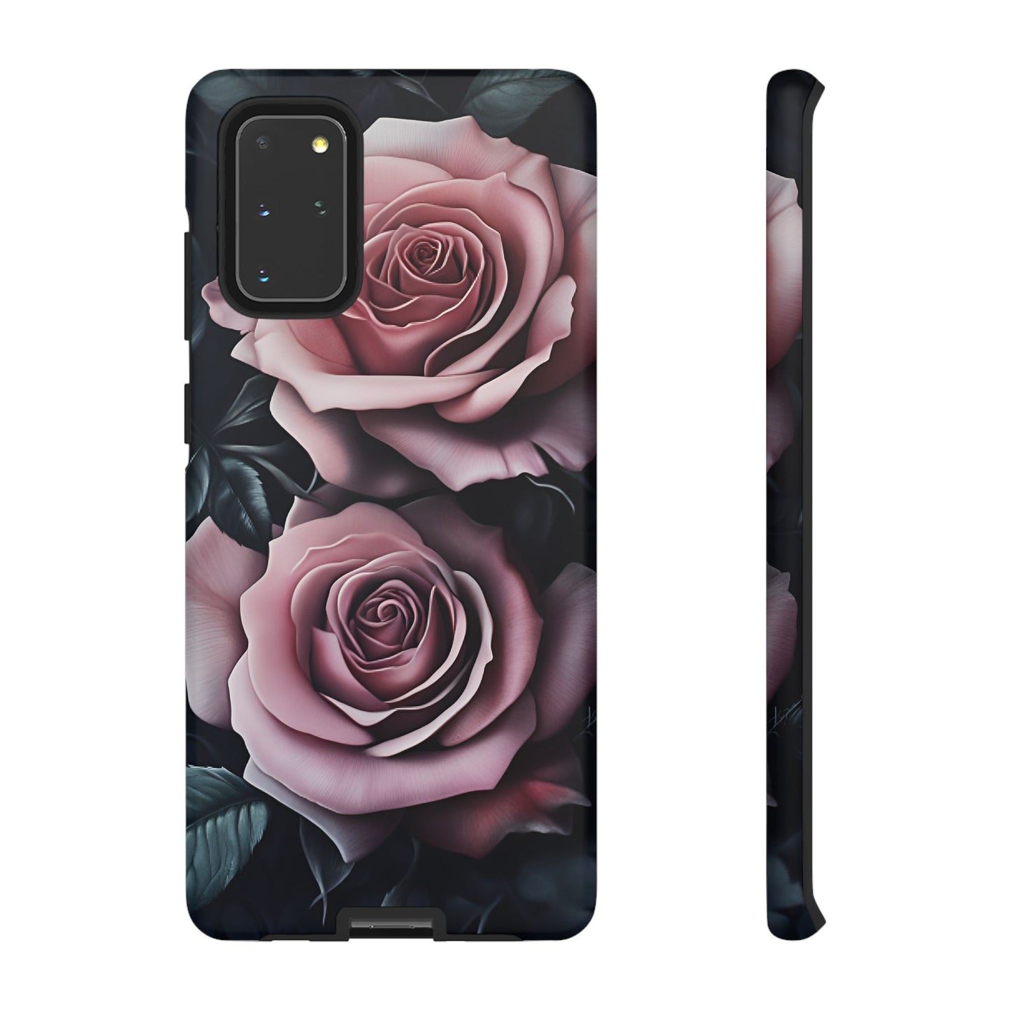 Pastel Goth Roses Phone Case - Gothic Black and Pink Flowers Phone Cases - iPhone 16 15 14 13 12 11, Samsung Galaxy & Google Pixel Phone Covers