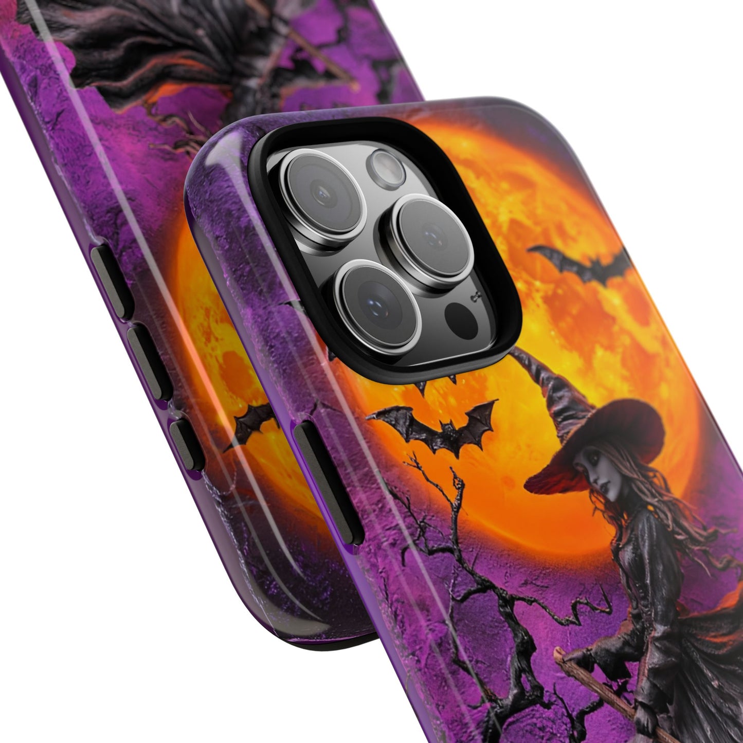 Witch and Bats Phone Case - Witchy Halloween Phone Cases - iPhone 16 15 14 13 12 11, Samsung Galaxy & Google Pixel Phone Covers