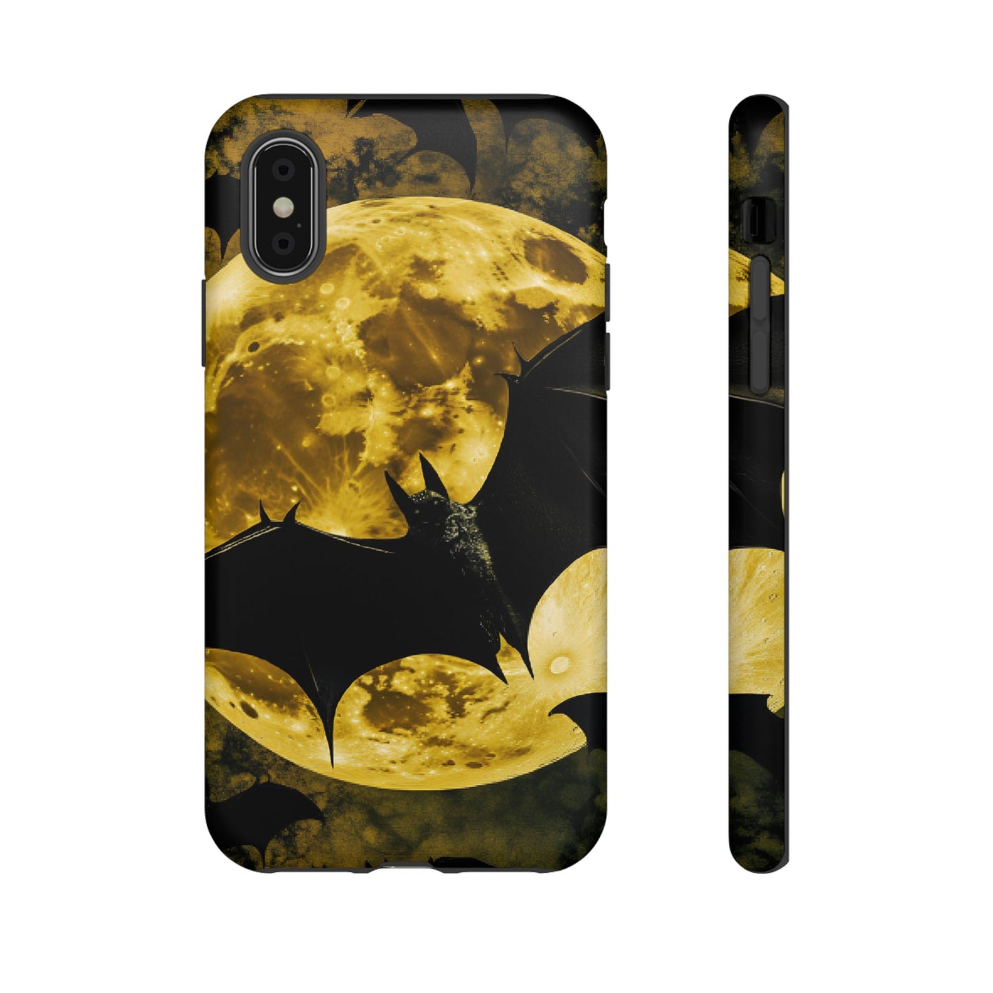 Gothic Bat and Moon Phone Case - Spooky Halloween Phone Cases for iPhone 16 15 14 13 12 11, Samsung Galaxy & Google Pixel