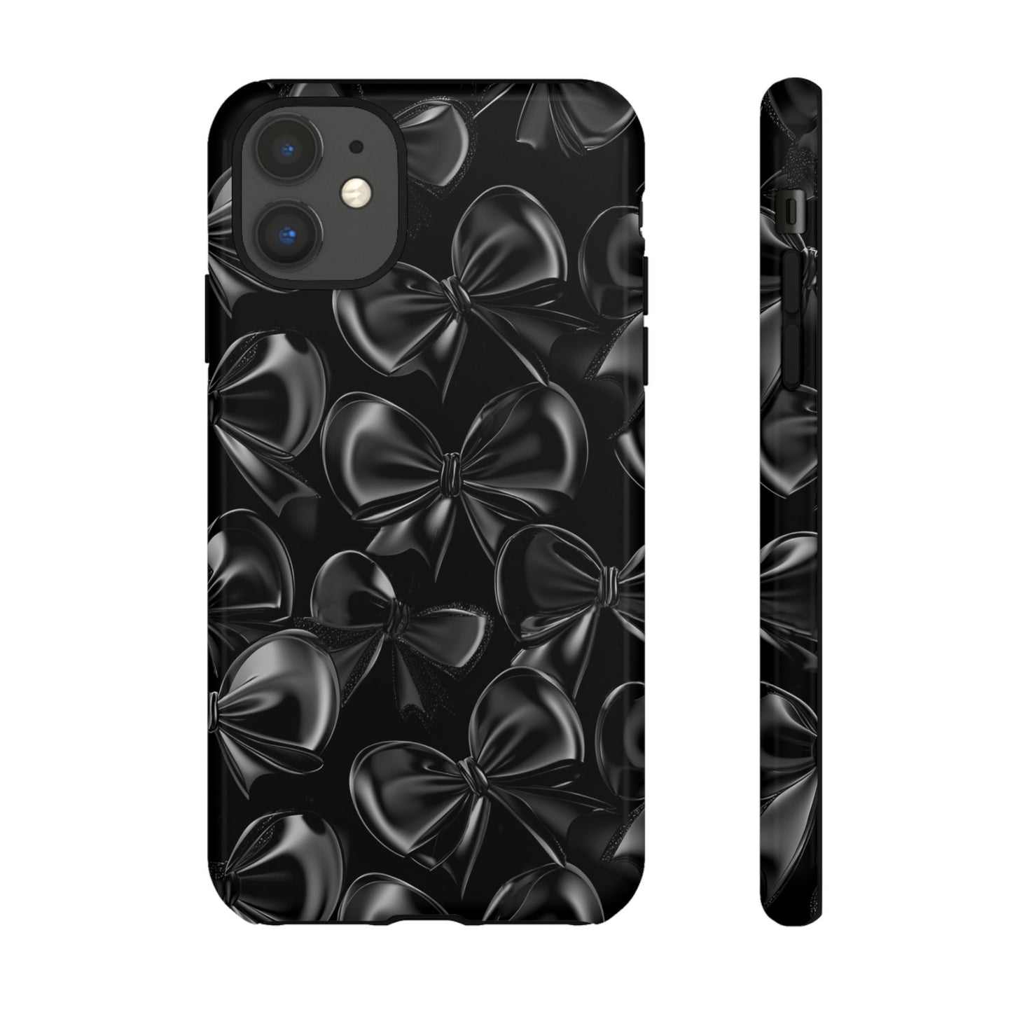 Black Bow Phone Case - Gothic Dark Coquette Phone Cover - iPhone 16 15 14 13 12 11, Samsung Galaxy & Google Pixel Phone Covers - Boo and Bewear