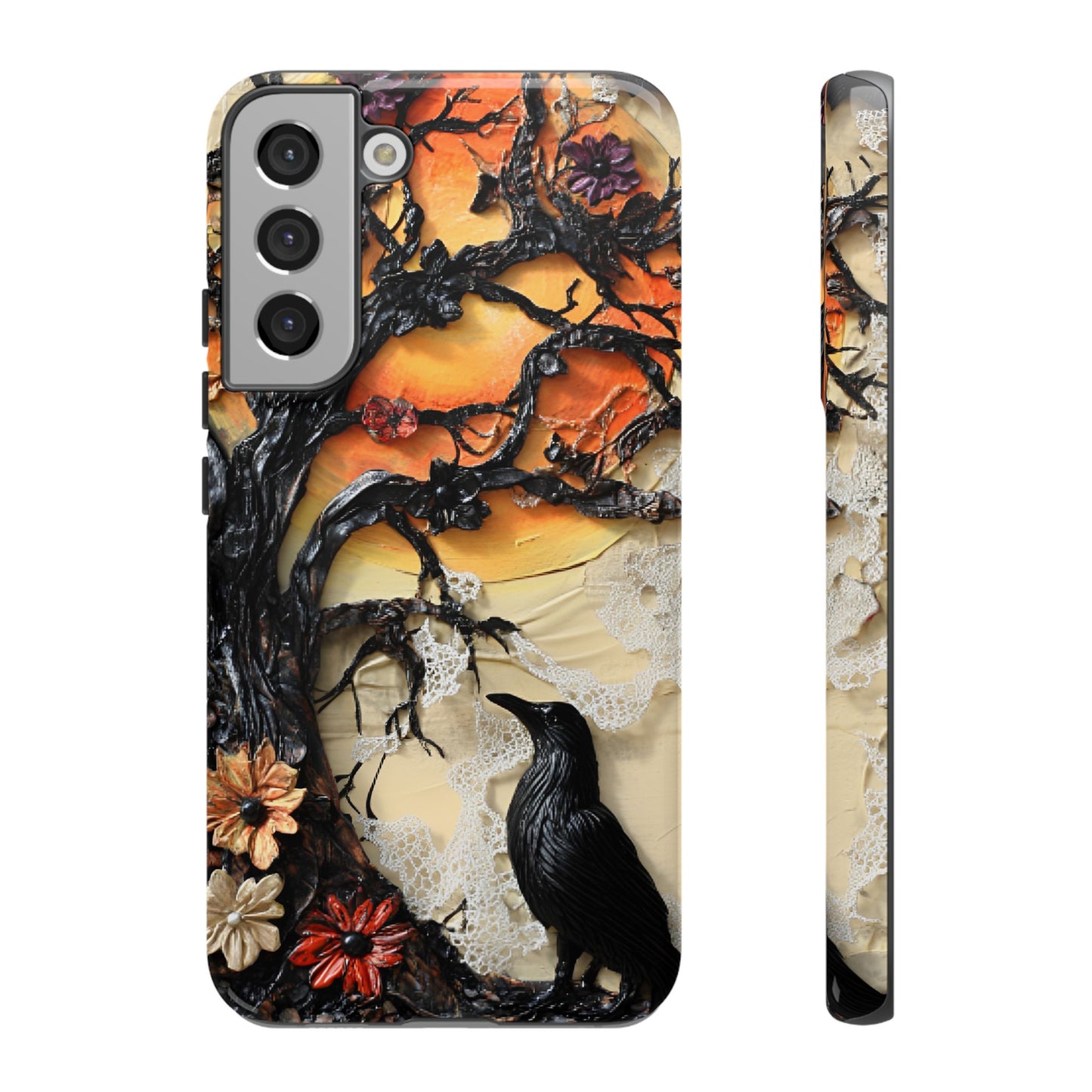 Gothic Raven Phone Case - Fantasy Goth Phone Cases for iPhone 16 15 14 13 12 11, Samsung Galaxy & Google Pixel