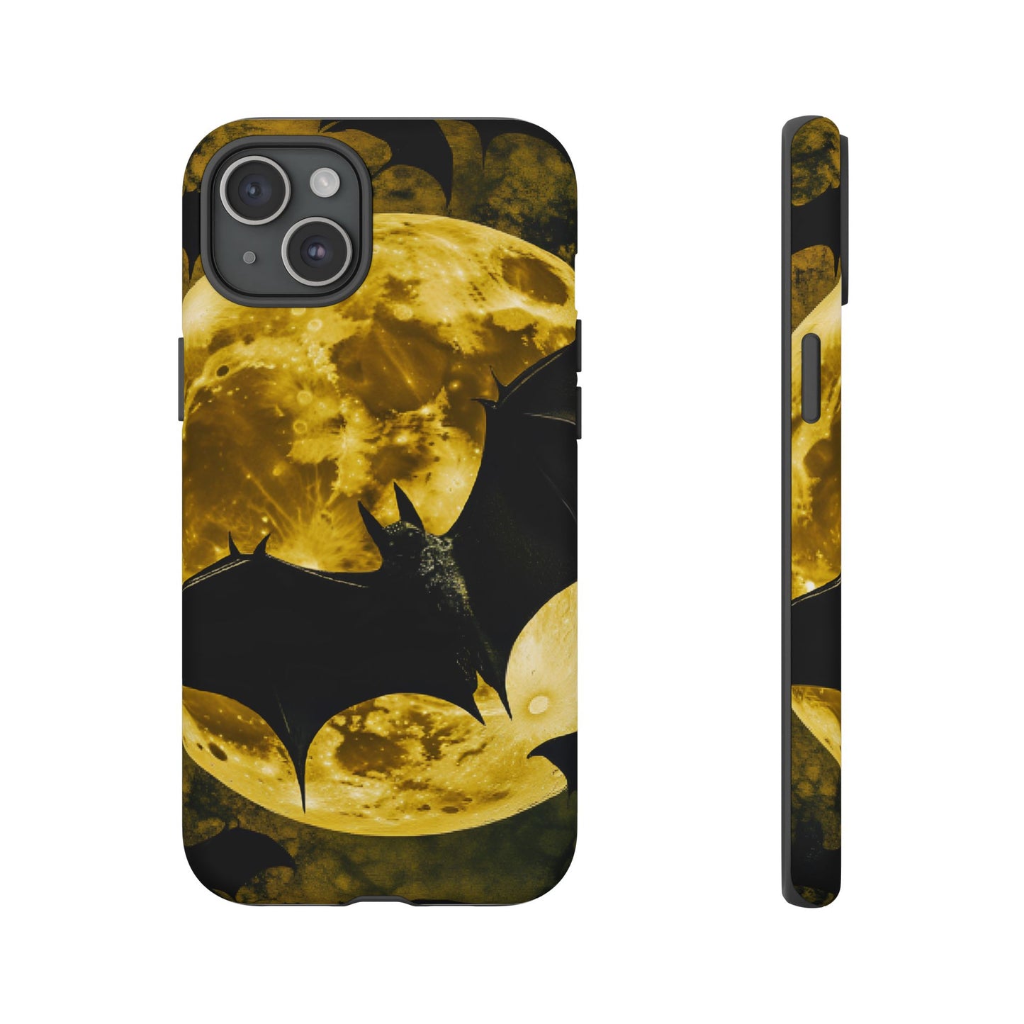 Gothic Bat and Moon Phone Case - Spooky Halloween Phone Cases - iPhone 16 15 14 13 12 11, Samsung Galaxy & Google Pixel Phone Covers