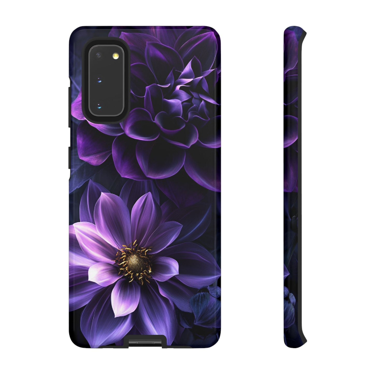 Black and Purple Flowers Phone Case - Dark Gothic Bloom Phone Cases - iPhone 16 15 14 13 12 11, Samsung Galaxy & Google Pixel Phone Covers - Boo and Bewear