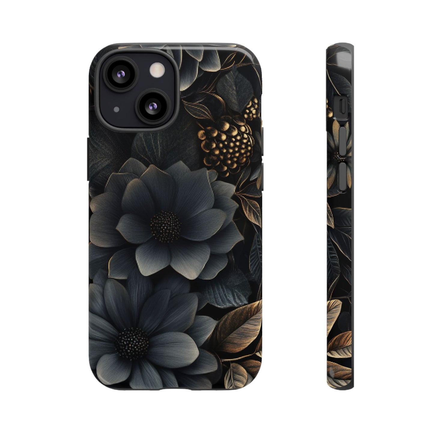 Dark Flower Phone Case for iPhone 16 15 14 13 12 11, Samsung Galaxy & Google Pixel