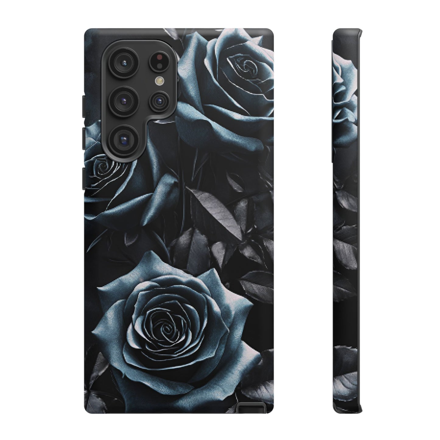 Black and Blue Roses Phone Case - Dark and Moody Gothic Flower Phone Cases - iPhone 16 15 14 13 12 11, Samsung Galaxy & Google Pixel Phone Covers