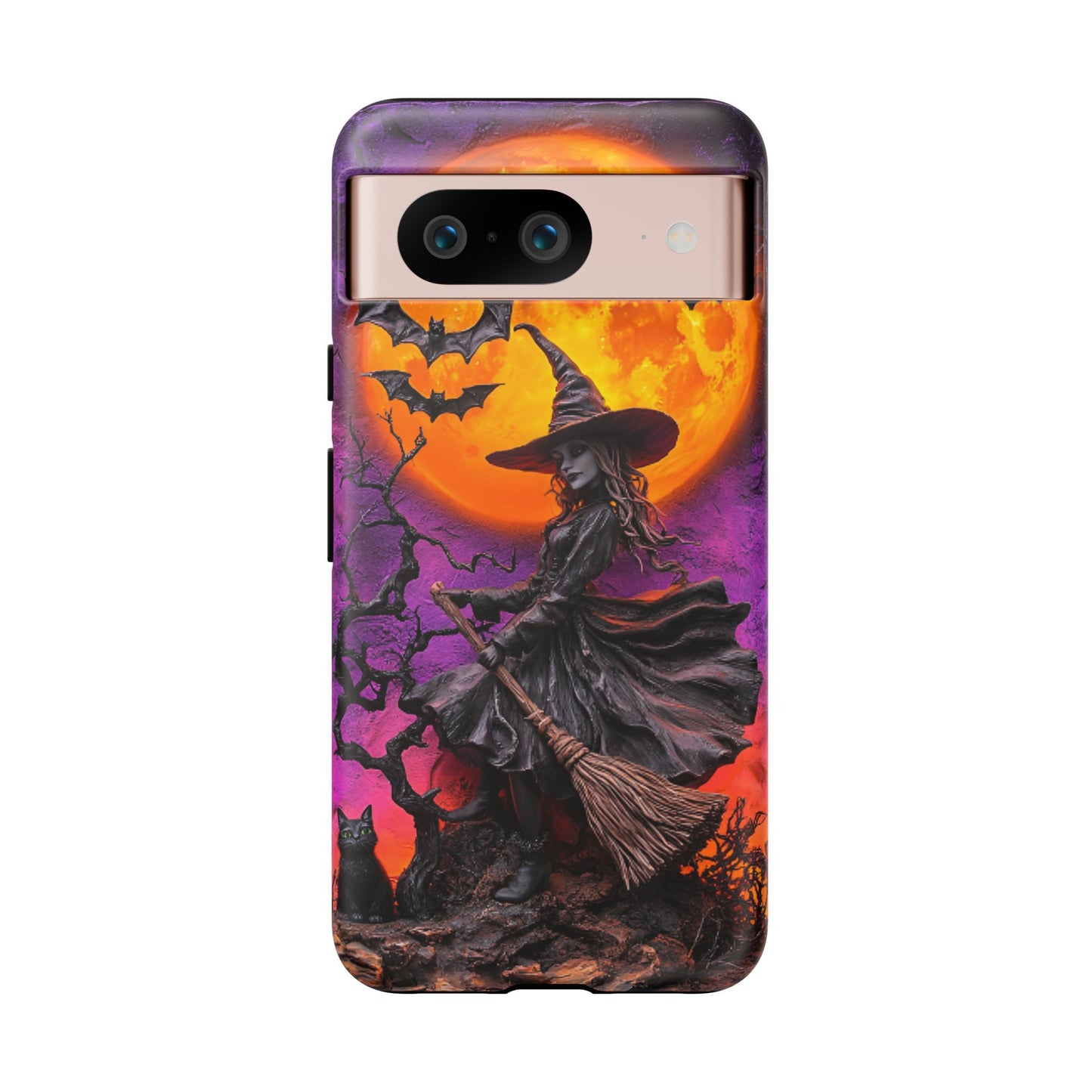 Witch and Bats Phone Case - Witchy Halloween Phone Cases for iPhone 16 15 14 13 12 11, Samsung Galaxy & Google Pixel