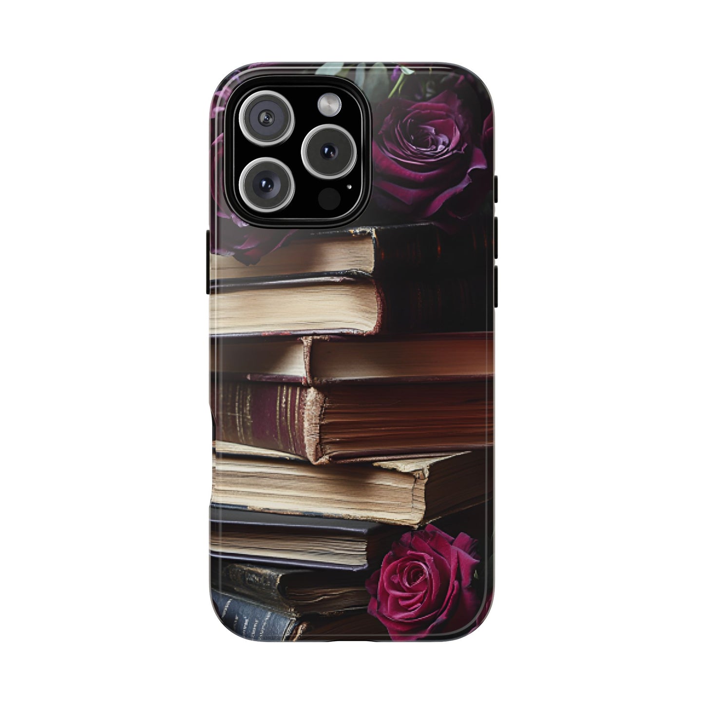 Books and Roses Phone Case - Bookish Dark Academia Phone Cover - iPhone 16 15 14 13 12 11, Samsung Galaxy & Google Pixel Phone Covers