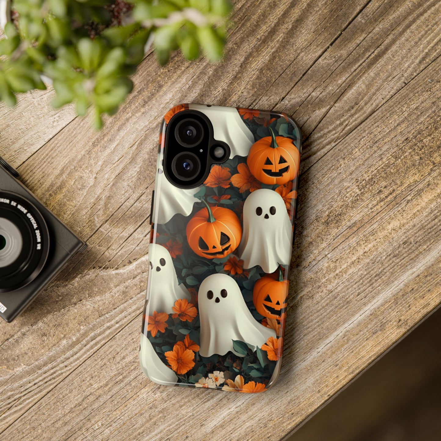 Halloween Ghosts and Pumpkins Phone Case - Spooky and Cute Phone Cases for iPhone 16 15 14 13 12 11, Samsung Galaxy & Google Pixel Phone Covers