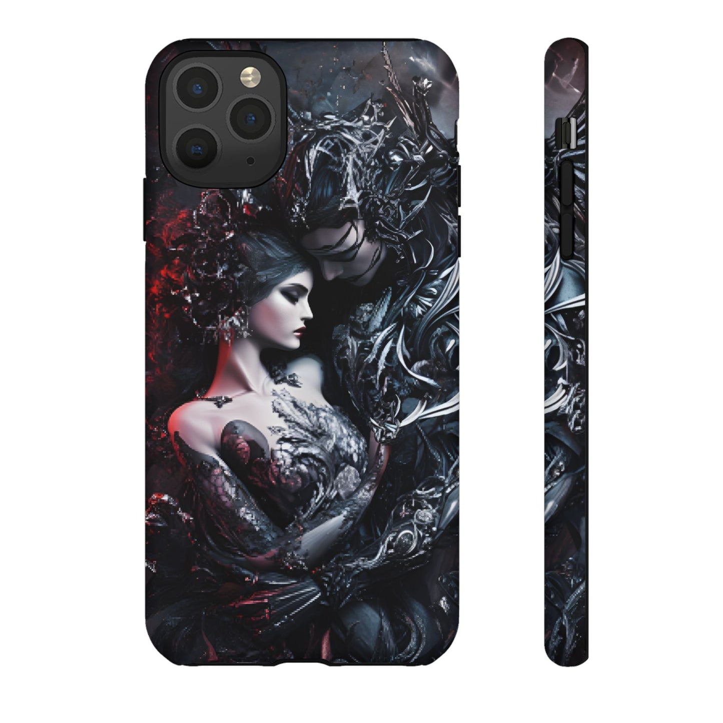 Gothic Couple Phone Case - Victorian Goth Valentine's Day Phone Cases for iPhone 16 15 14 13 12 11, Samsung Galaxy & Google Pixel