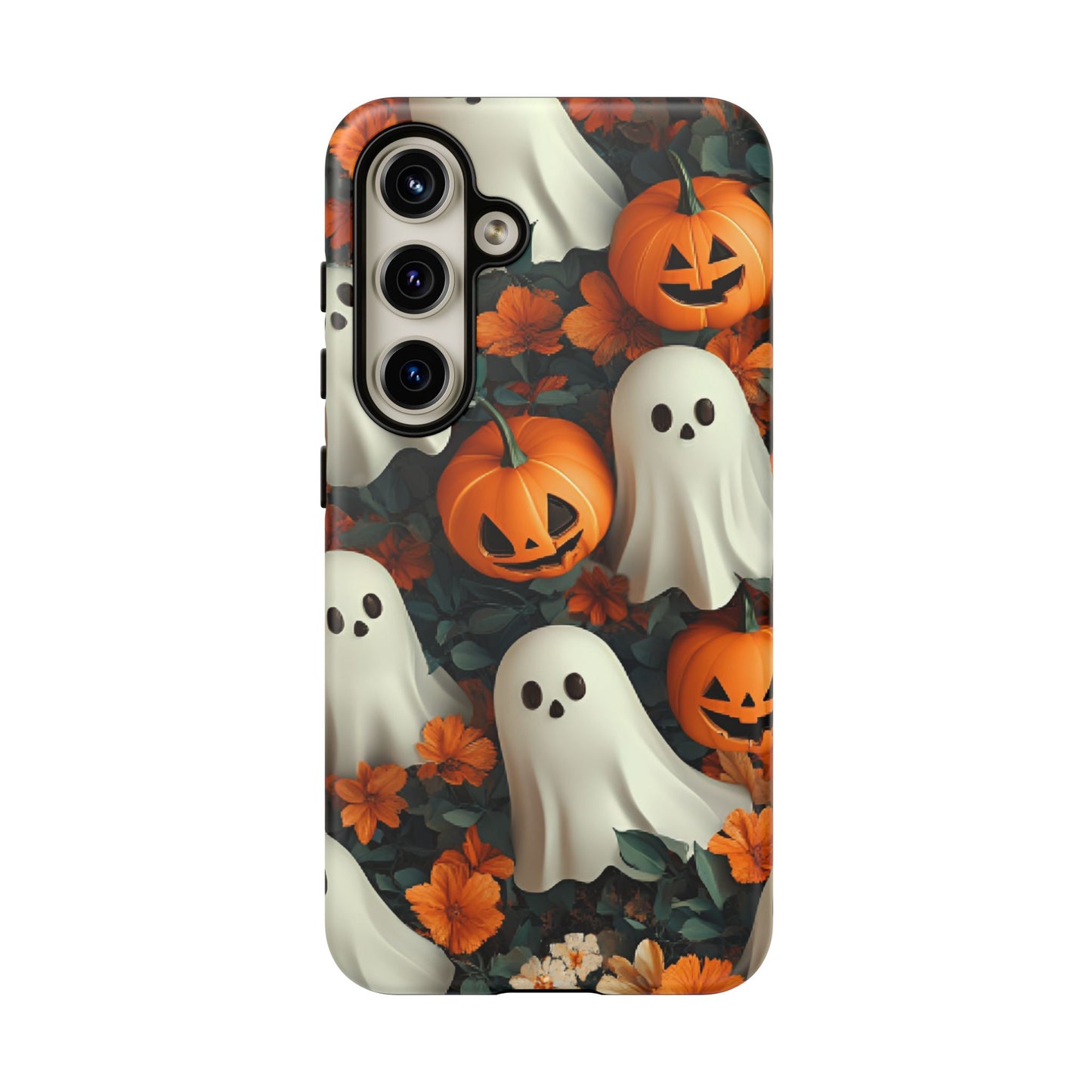 Halloween Ghosts and Pumpkins Phone Case - Spooky and Cute Phone Cases for iPhone 16 15 14 13 12 11, Samsung Galaxy & Google Pixel Phone Covers