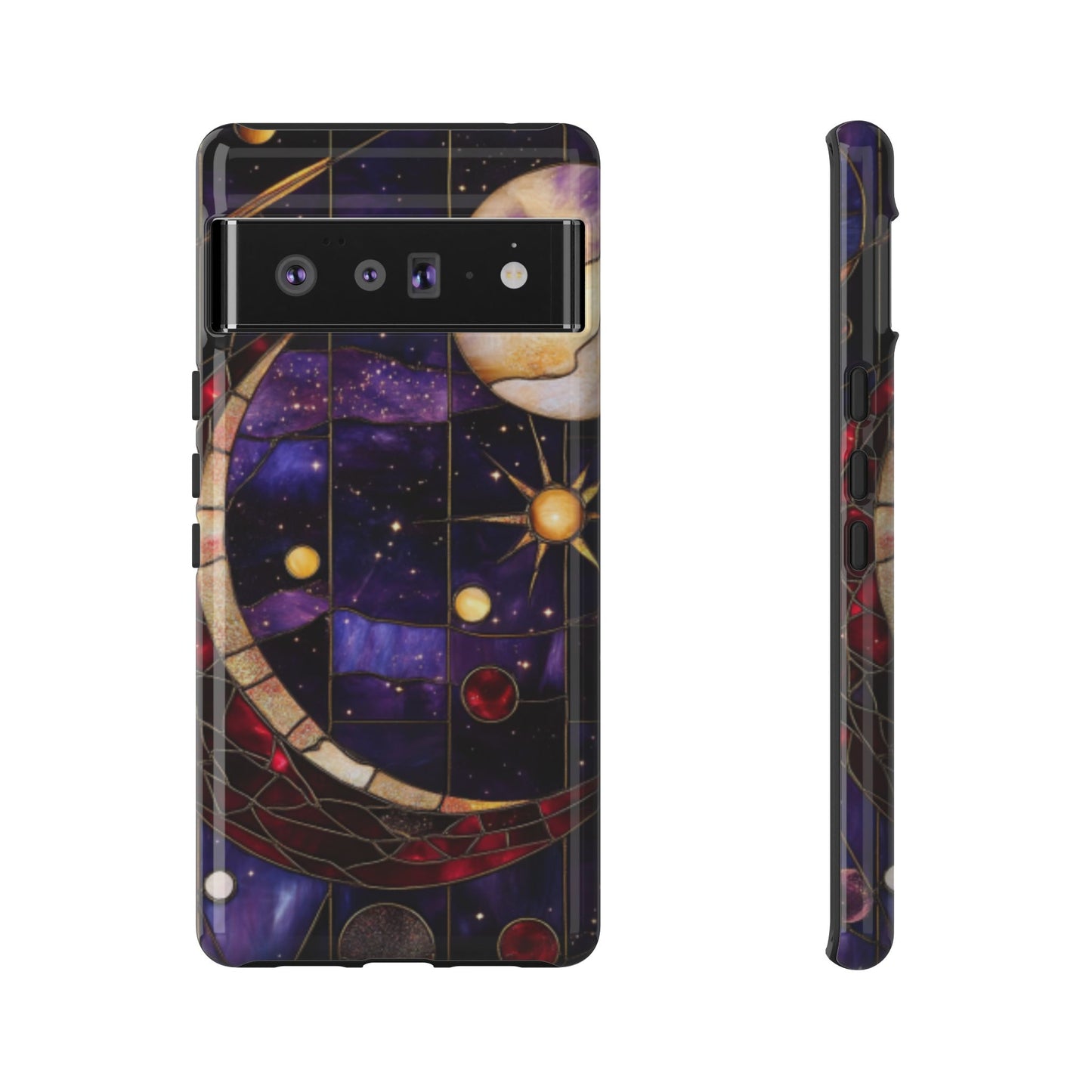 Celestial Stained Glass Phone Case - iPhone 16 15 14 13 12 11, Samsung Galaxy & Google Pixel Phone Covers