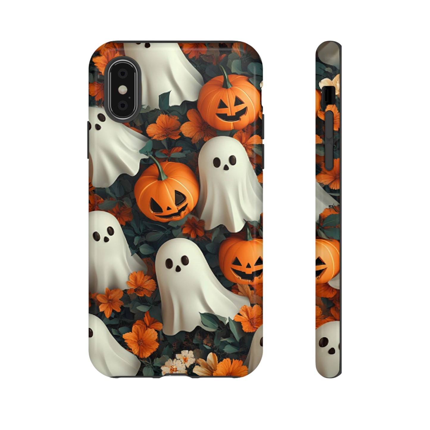 Halloween Ghosts and Pumpkins Phone Case - Spooky and Cute Phone Cases - iPhone 16 15 14 13 12 11, Samsung Galaxy & Google Pixel Phone Covers - Boo and Bewear