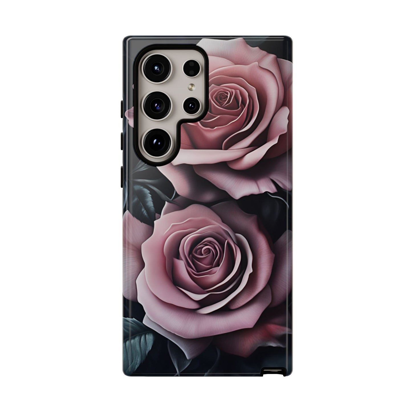 Pastel Goth Roses Phone Case - Gothic Black and Pink Flowers Phone Cases for iPhone 16 15 14 13 12 11, Samsung Galaxy & Google Pixel