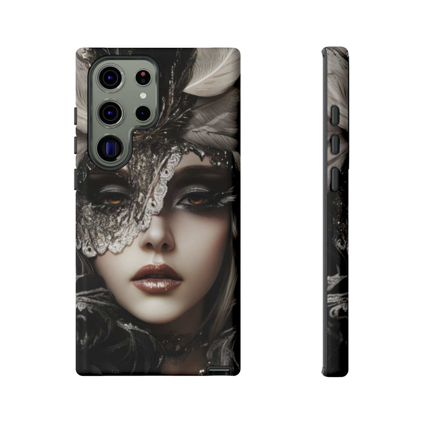 Goth Phone Case with Aesthetic Woman - iPhone 16 15 14 13 12 11, Samsung Galaxy & Google Pixel Phone Covers