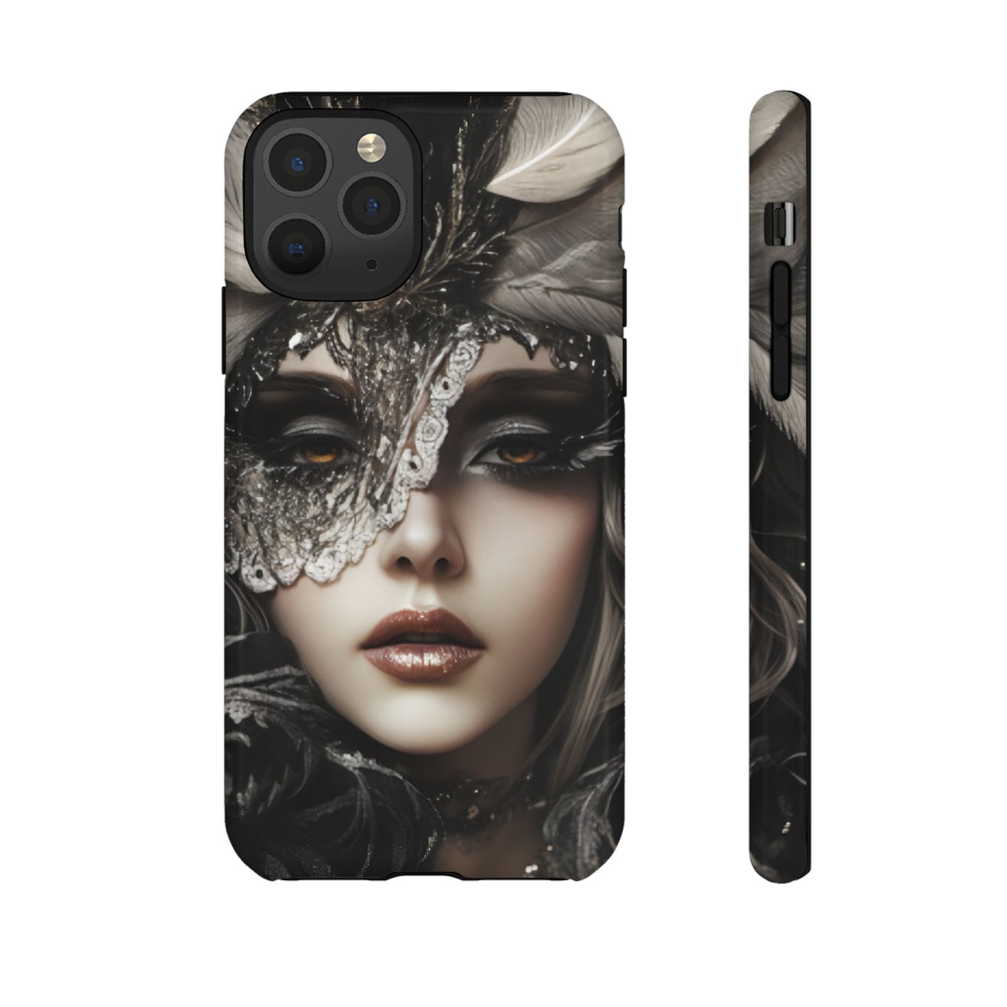 Goth Phone Case with Aesthetic Woman - iPhone 16 15 14 13 12 11, Samsung Galaxy & Google Pixel Phone Covers