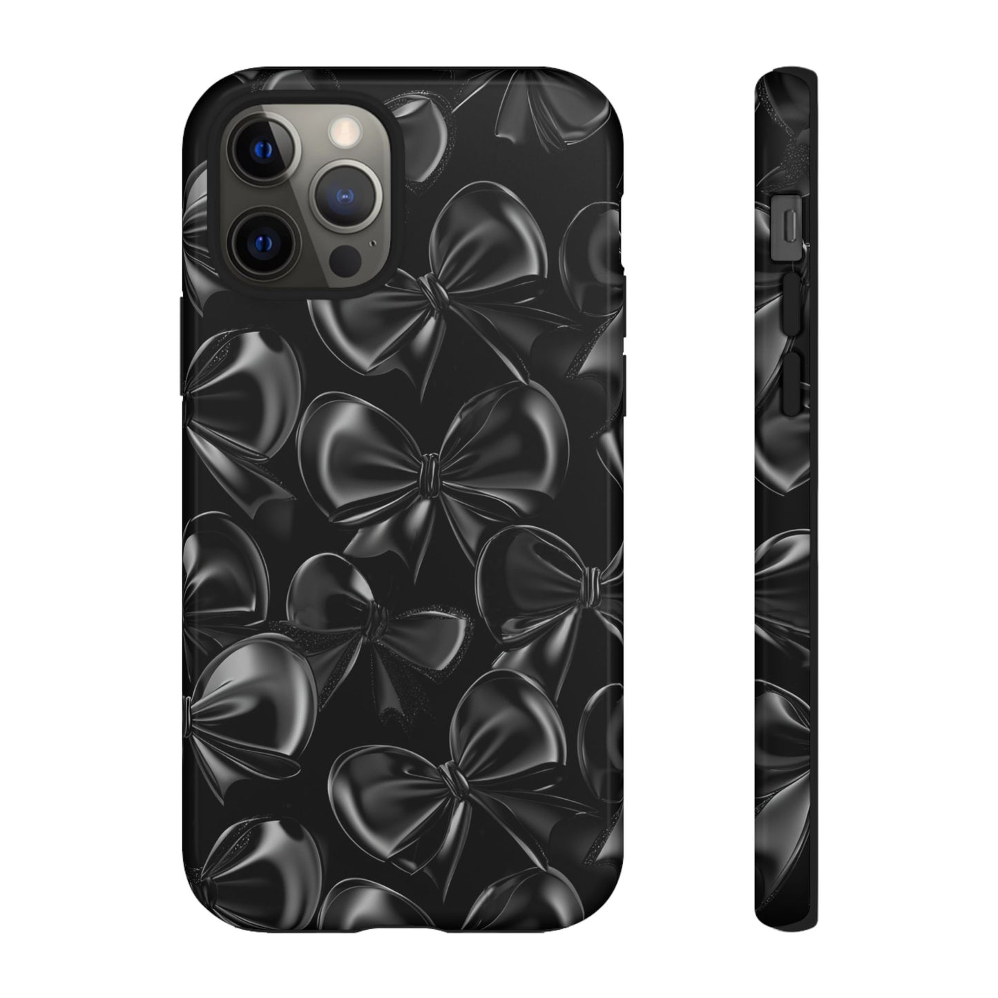 Black Bow Phone Case - Gothic Dark Coquette Phone Cover - iPhone 16 15 14 13 12 11, Samsung Galaxy & Google Pixel Phone Covers