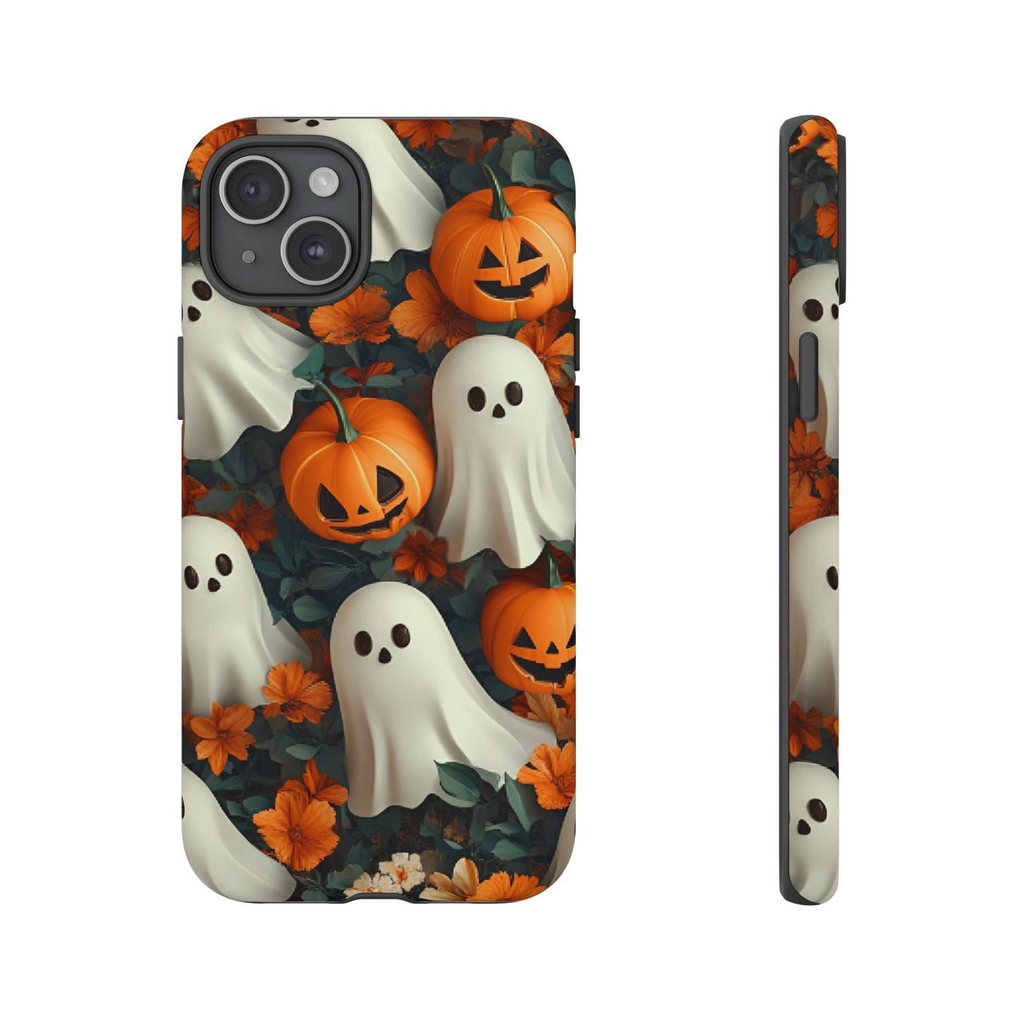 Halloween Ghosts and Pumpkins Phone Case - Spooky and Cute Phone Cases for iPhone 16 15 14 13 12 11, Samsung Galaxy & Google Pixel Phone Covers