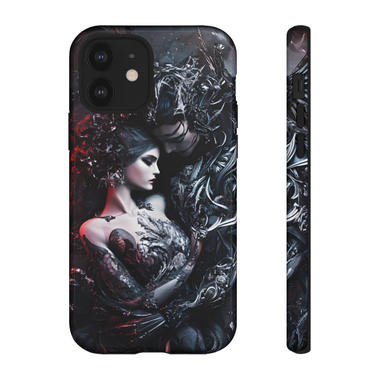 Gothic Couple Phone Case - Victorian Goth Valentine's Day Phone Cases for iPhone 16 15 14 13 12 11, Samsung Galaxy & Google Pixel