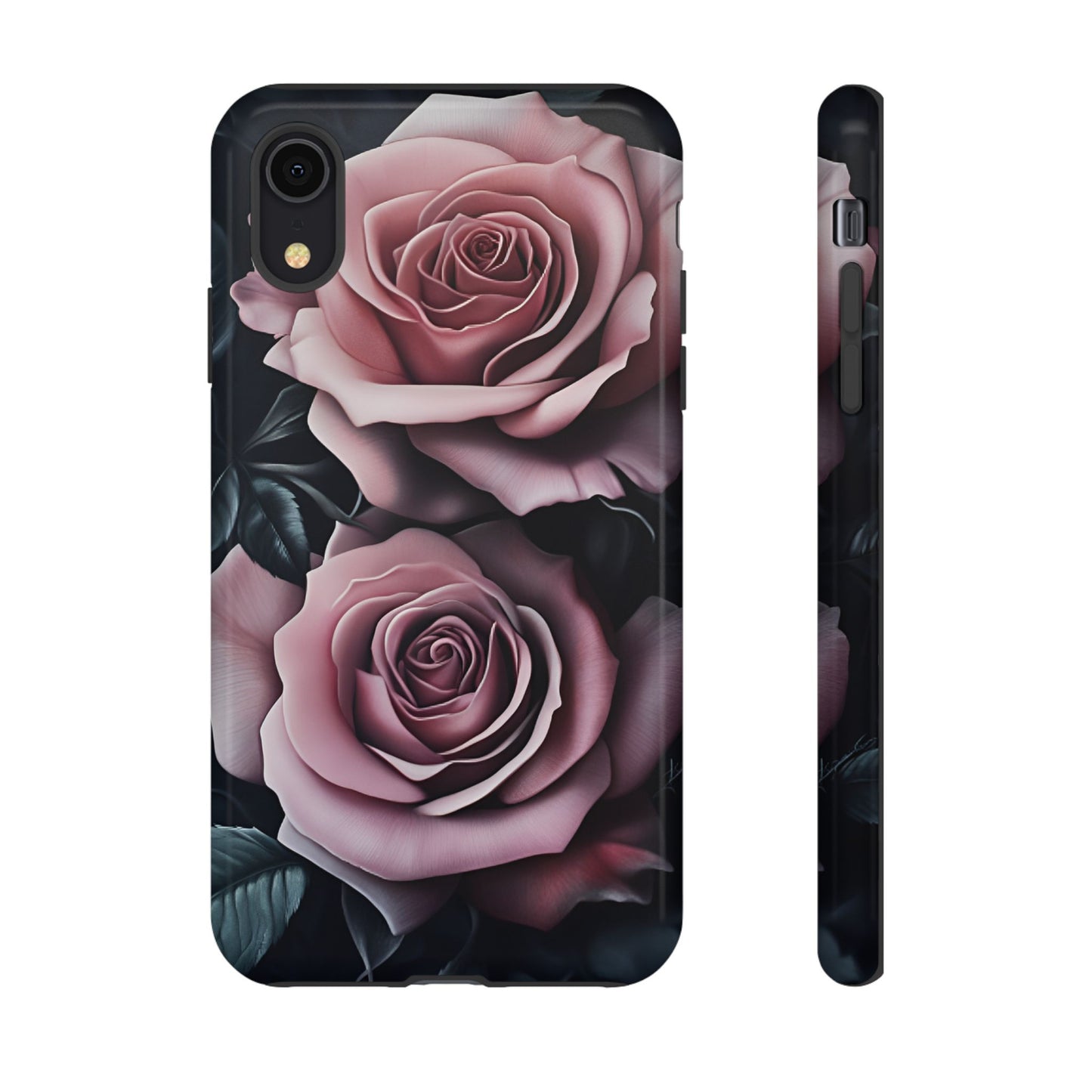 Pastel Goth Roses Phone Case - Gothic Black and Pink Flowers Phone Cases - iPhone 16 15 14 13 12 11, Samsung Galaxy & Google Pixel Phone Covers - Boo and Bewear