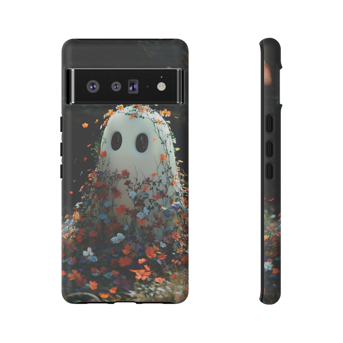 Floral Ghost Phone Case for iPhone 16 15 14 13 12 11, Samsung Galaxy & Google Pixel