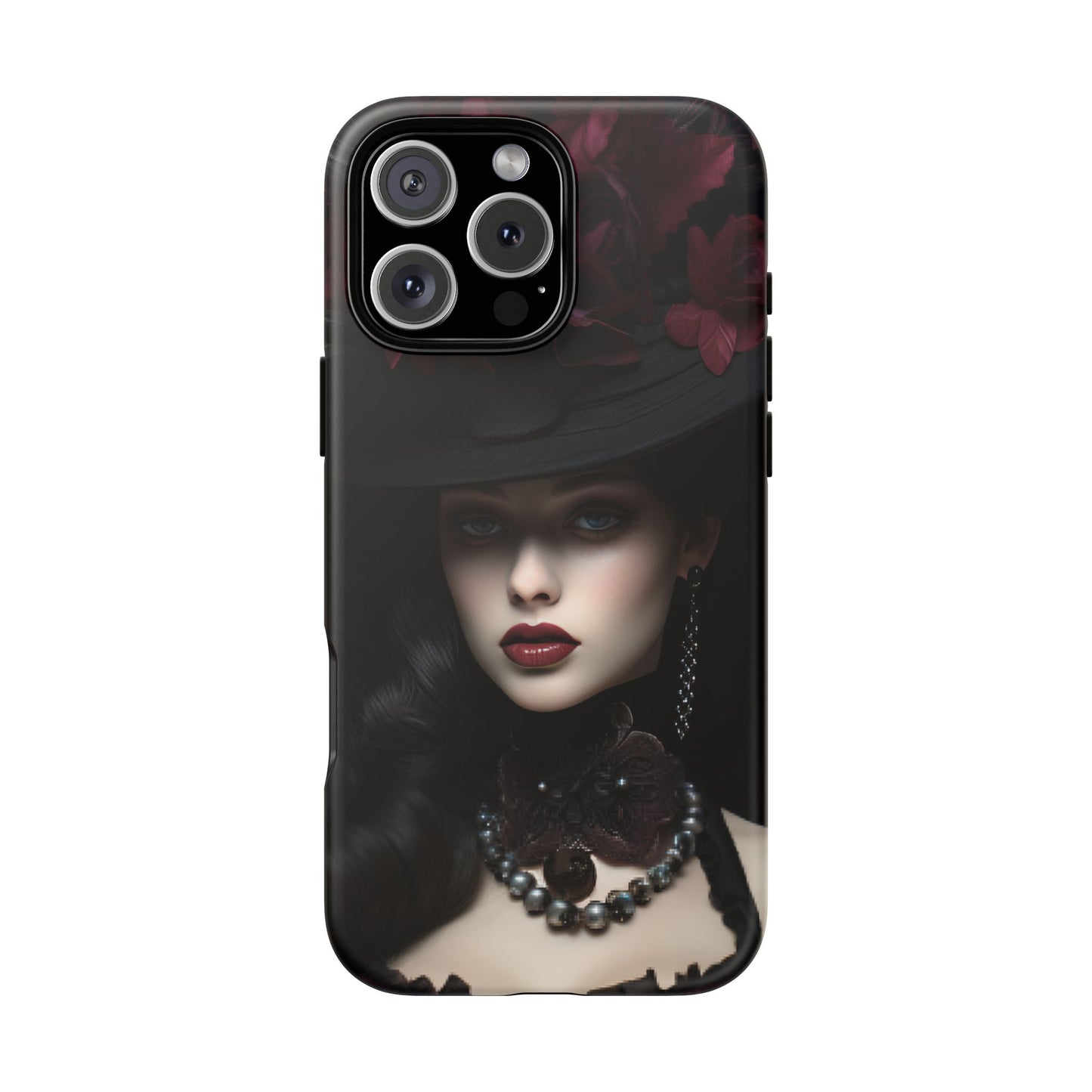 Victorian Goth Phone Case with Vintage Gothic Woman for iPhone 16 15 14 13 12 11, Samsung Galaxy & Google Pixel