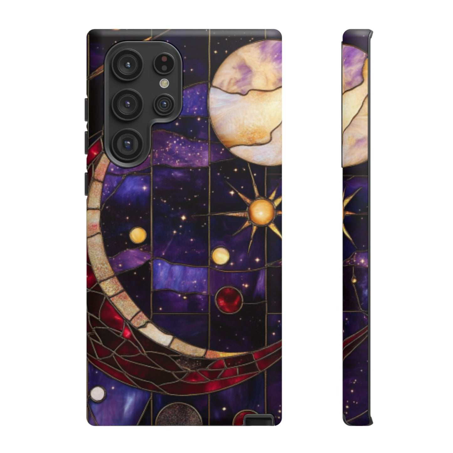 Celestial Stained Glass Phone Case for iPhone 16 15 14 13 12 11, Samsung Galaxy & Google Pixel