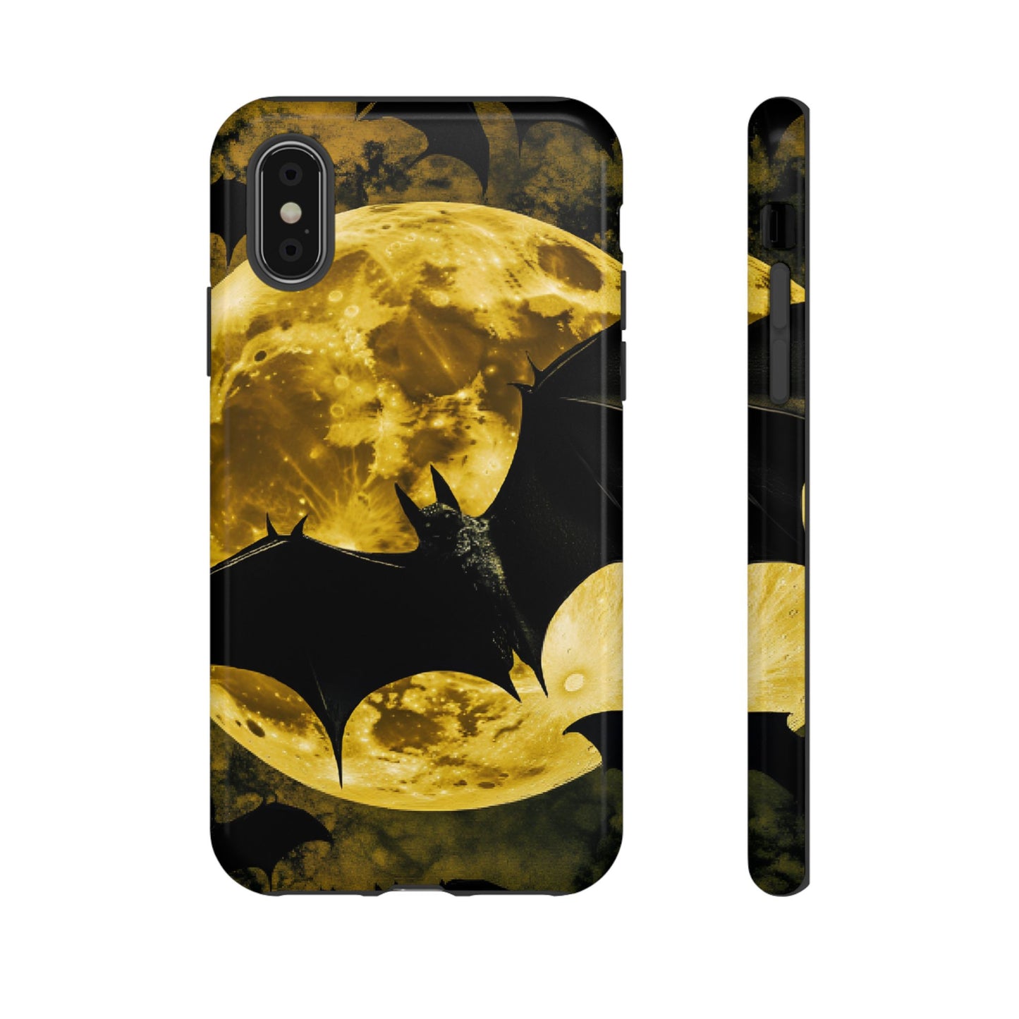 Gothic Bat and Moon Phone Case - Spooky Halloween Phone Cases - iPhone 16 15 14 13 12 11, Samsung Galaxy & Google Pixel Phone Covers - Boo and Bewear