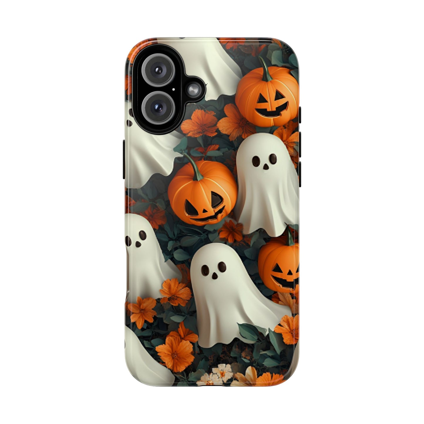 Halloween Ghosts and Pumpkins Phone Case - Spooky and Cute Phone Cases - iPhone 16 15 14 13 12 11, Samsung Galaxy & Google Pixel Phone Covers - Boo and Bewear