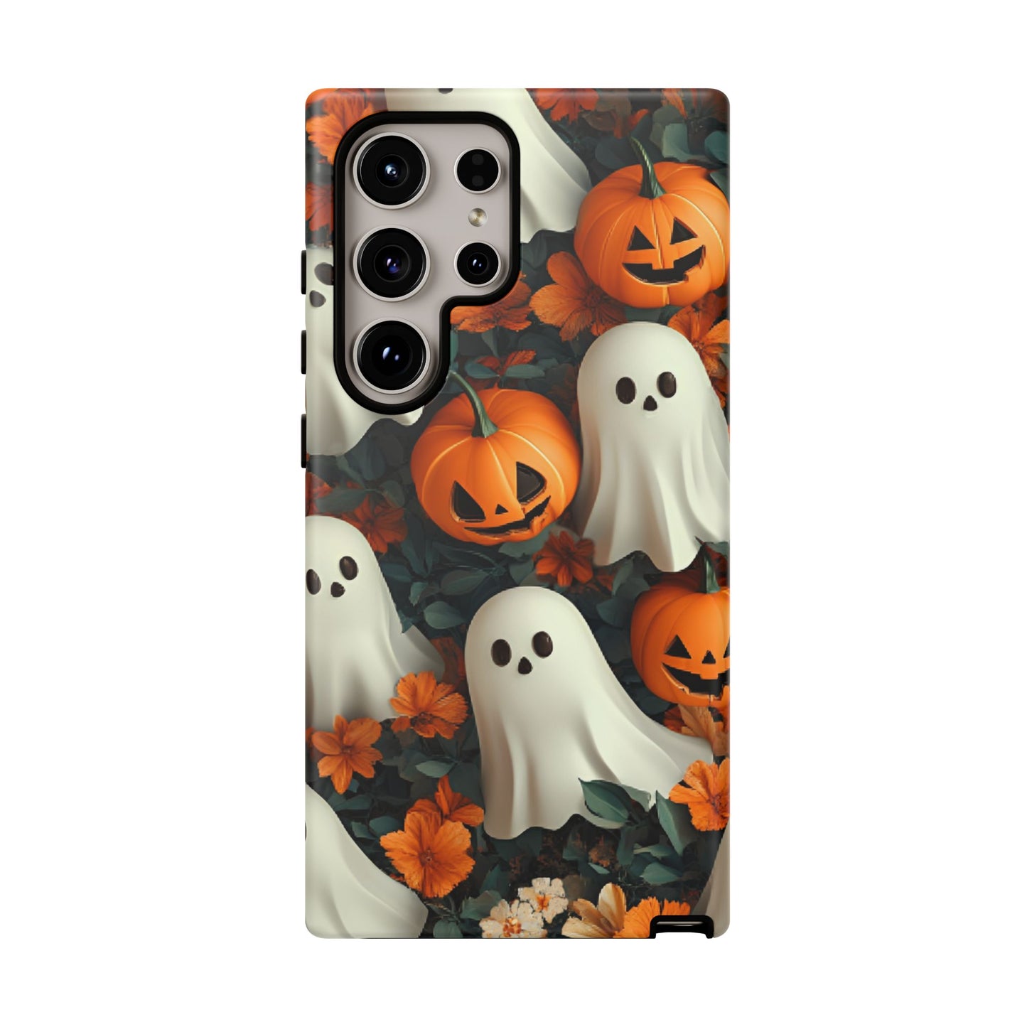 Halloween Ghosts and Pumpkins Phone Case - Spooky and Cute Phone Cases for iPhone 16 15 14 13 12 11, Samsung Galaxy & Google Pixel Phone Covers