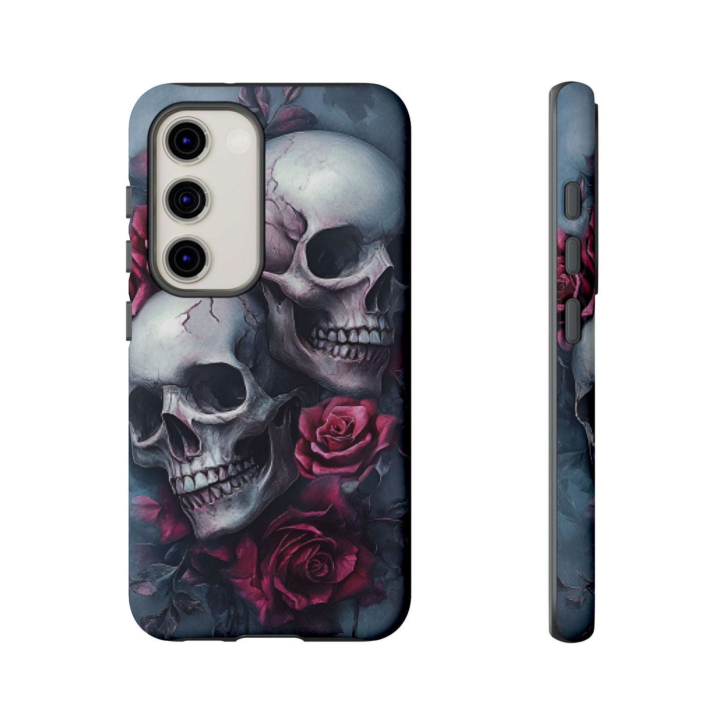 Skulls and Roses Phone Case - Gothic Dark Romance Phone Cases for iPhone 16 15 14 13 12 11, Samsung Galaxy & Google Pixel