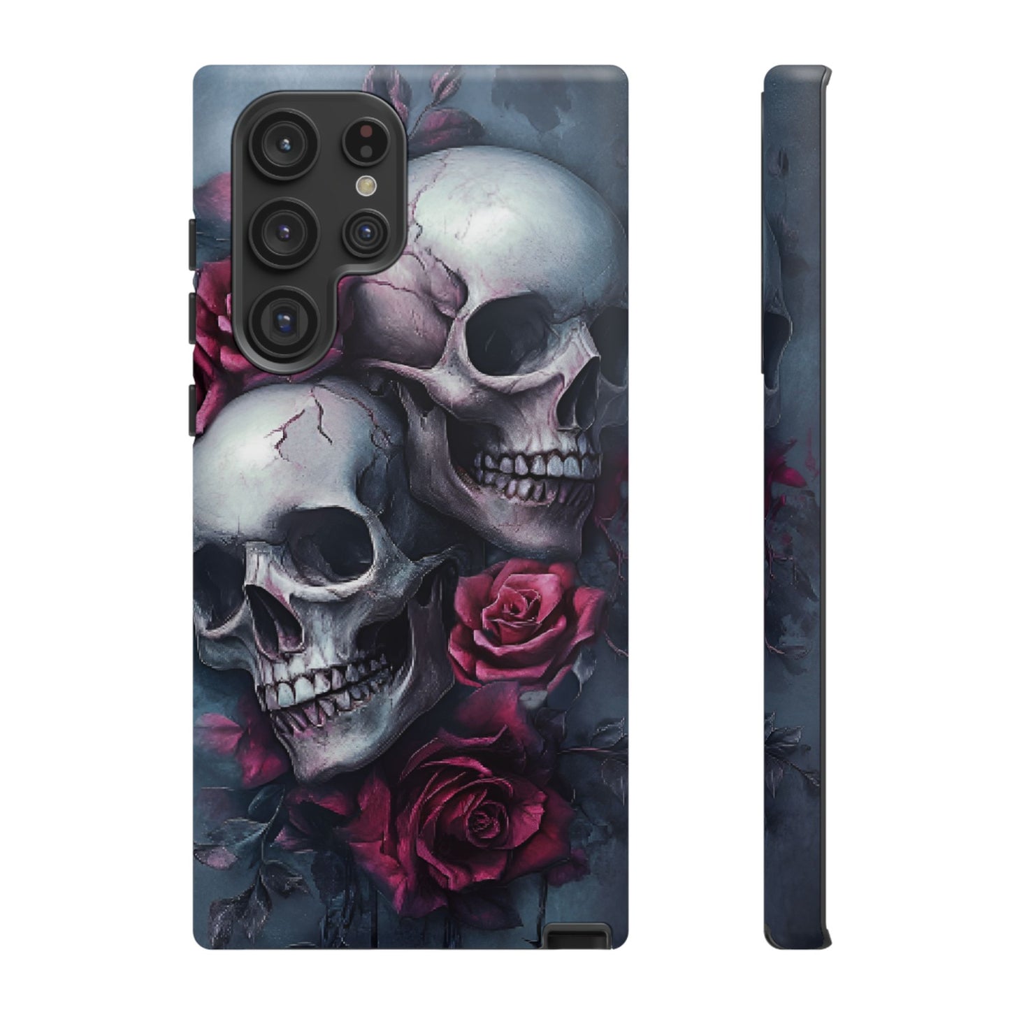 Skulls and Roses Phone Case - Gothic Dark Romance Phone Cases for iPhone 16 15 14 13 12 11, Samsung Galaxy & Google Pixel