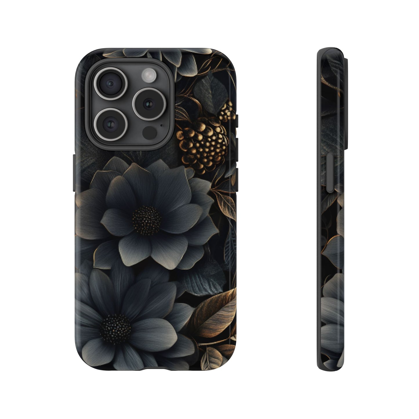 Dark Flower Phone Case for iPhone 16 15 14 13 12 11, Samsung Galaxy & Google Pixel